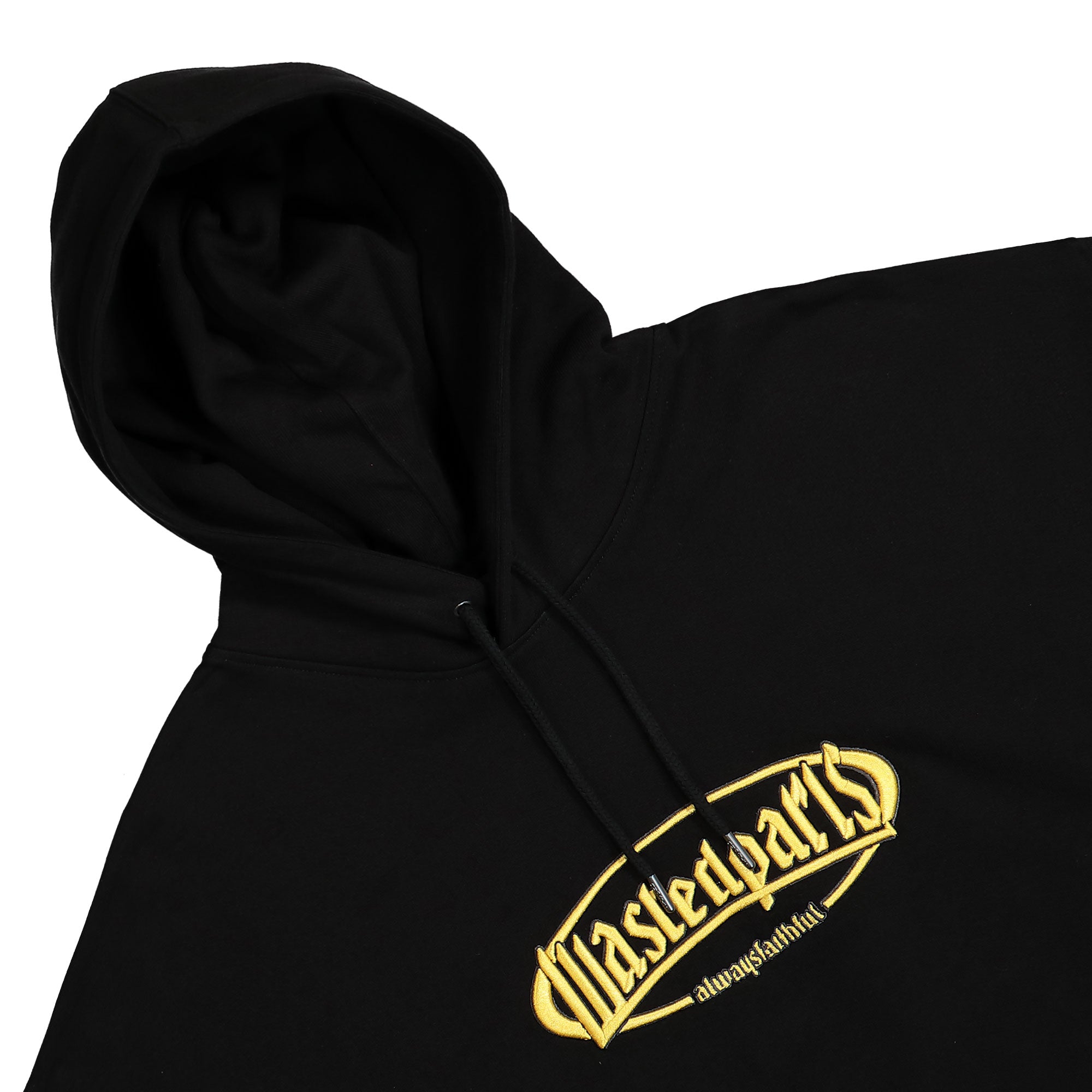 Wasted Paris Yard Boxy Hoodie Black Hoodies Close-up | Overkill
