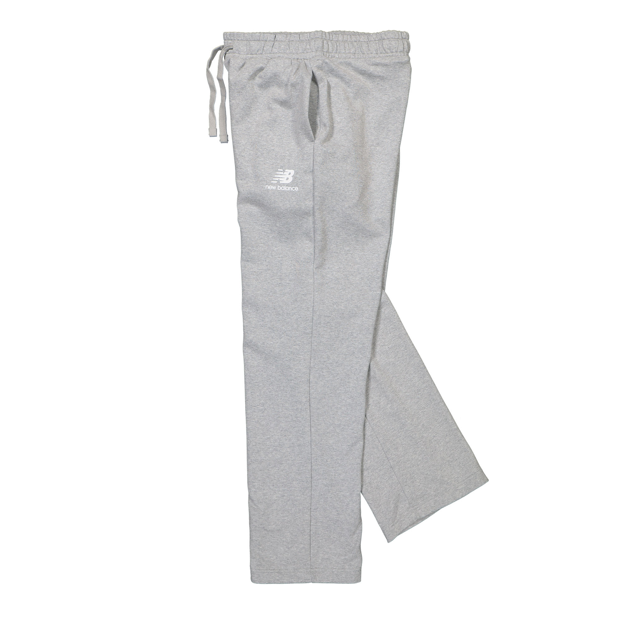 New Balance Essentials Stacked Logo Wide Legged Sweatpant Athletic Grey Sweat & Track Pants Close-up | Overkill