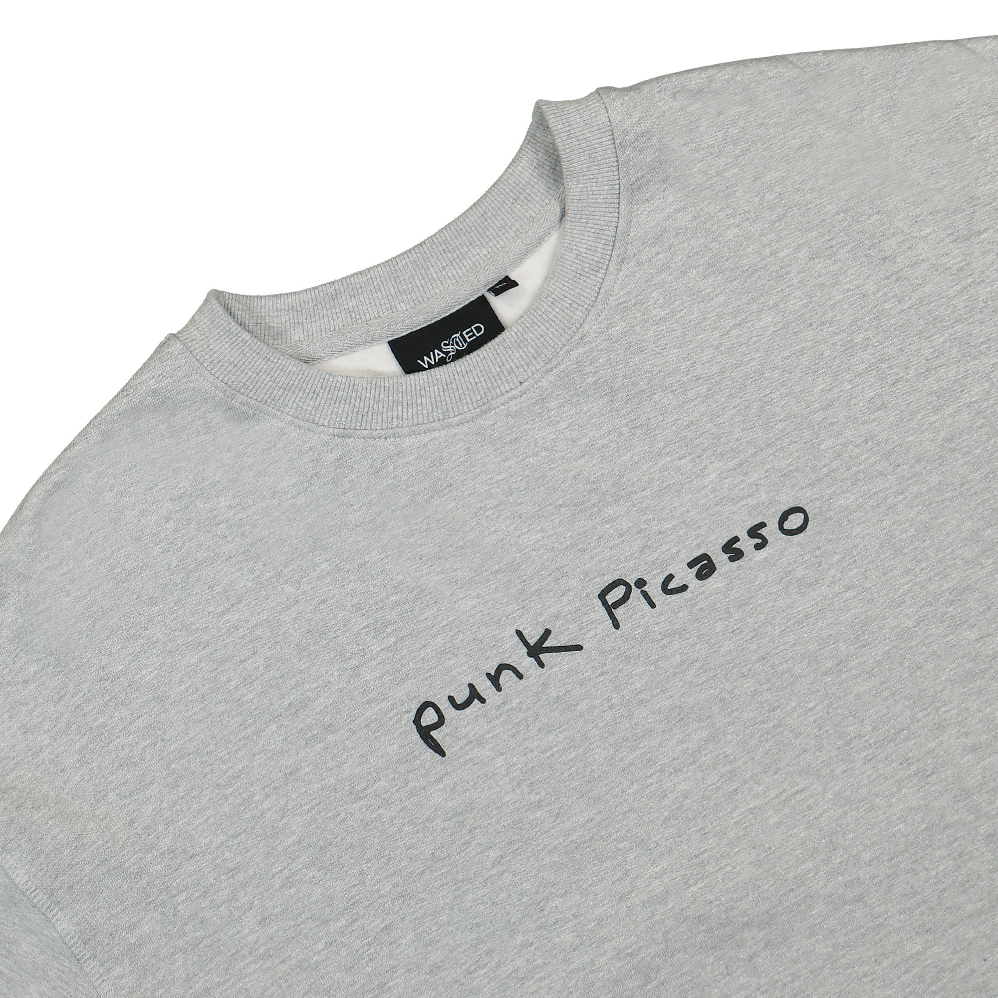 Wasted Paris Punk Picasso Crewneck Ash Grey Sweatshirts Close-up | Overkill