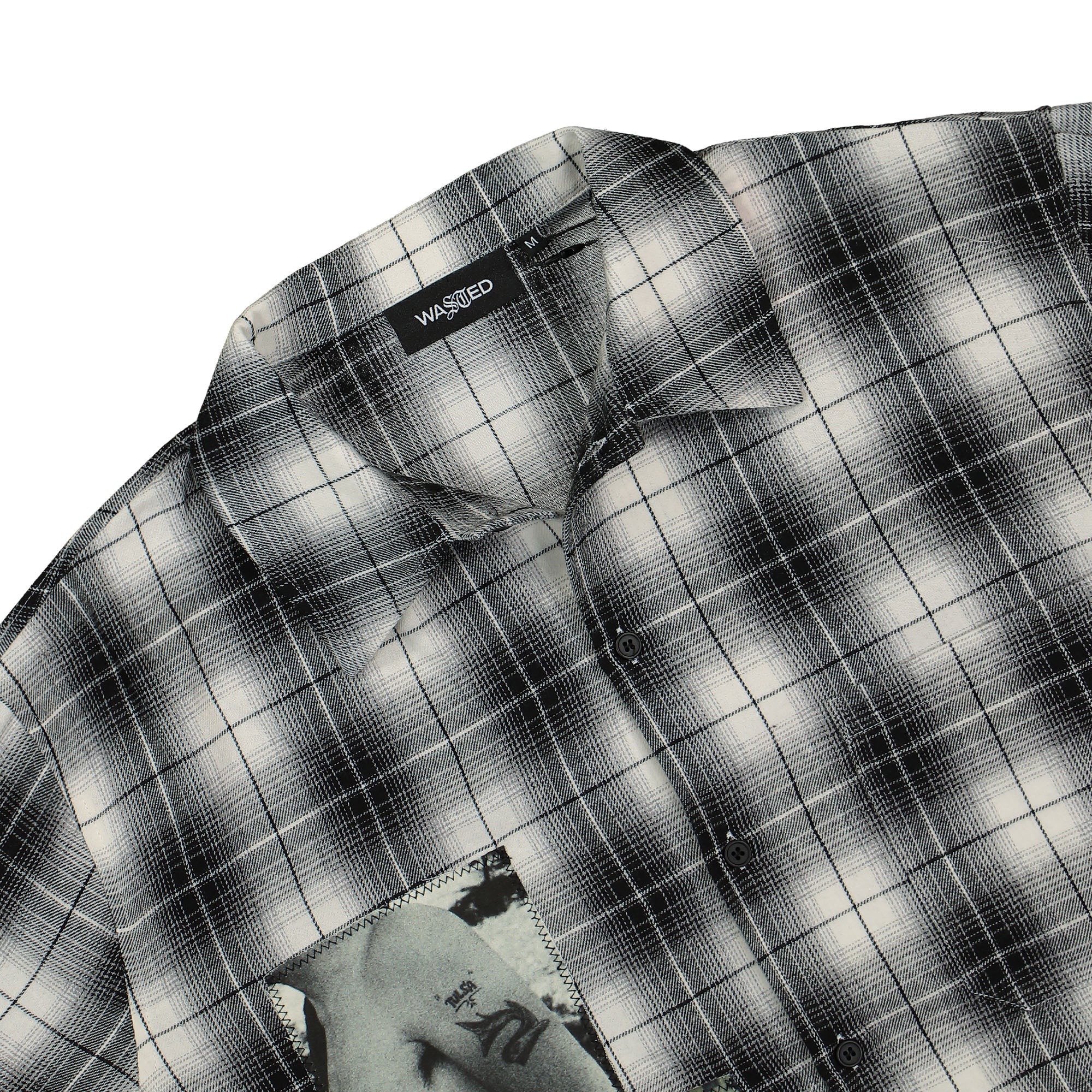 Wasted Paris Plaid Riot Shirt Black White Shirts Close-up | Overkill