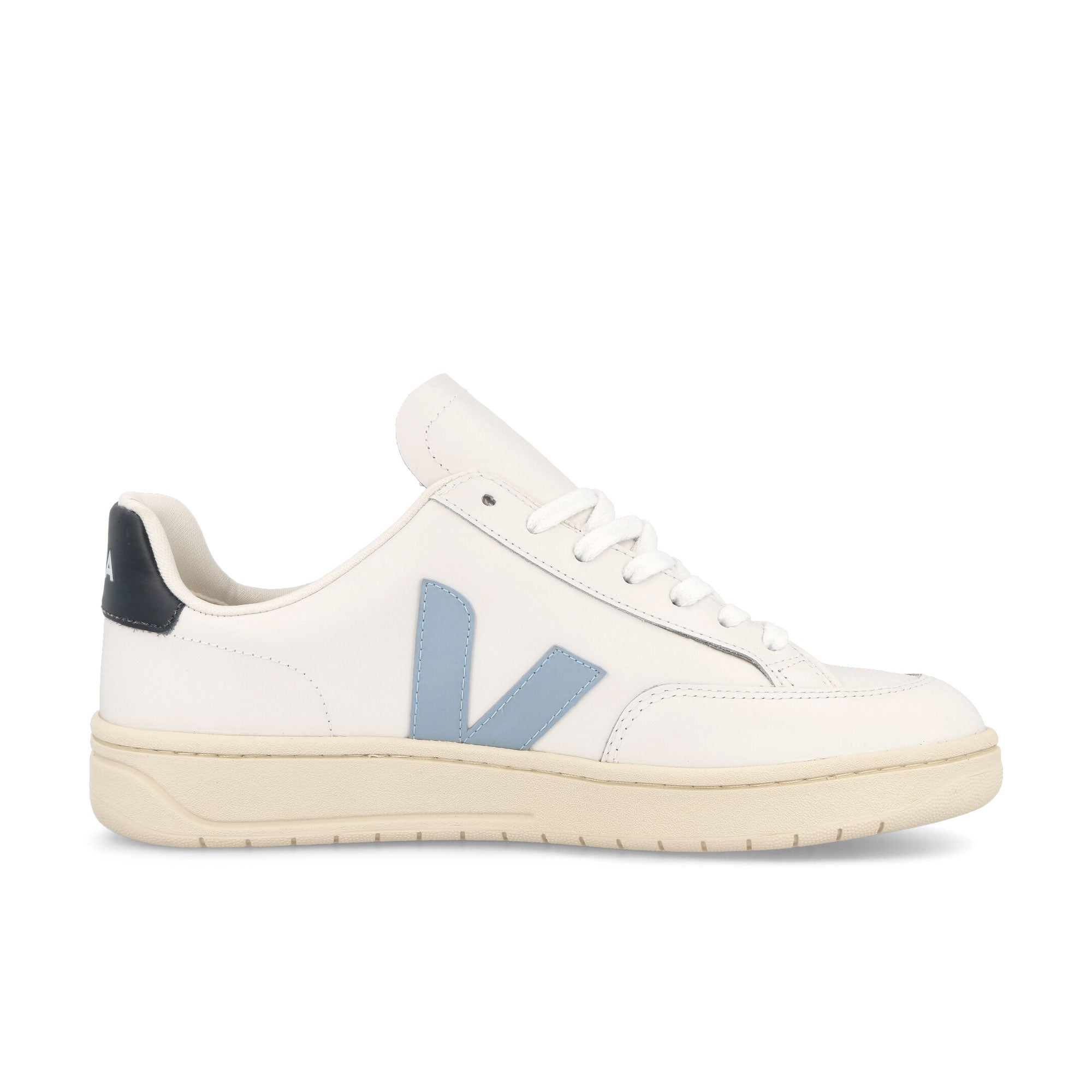 Veja W V-12 LEATHER Extra White-Steel-Nautico Low Top Sneakers Silhouette | Overkill
