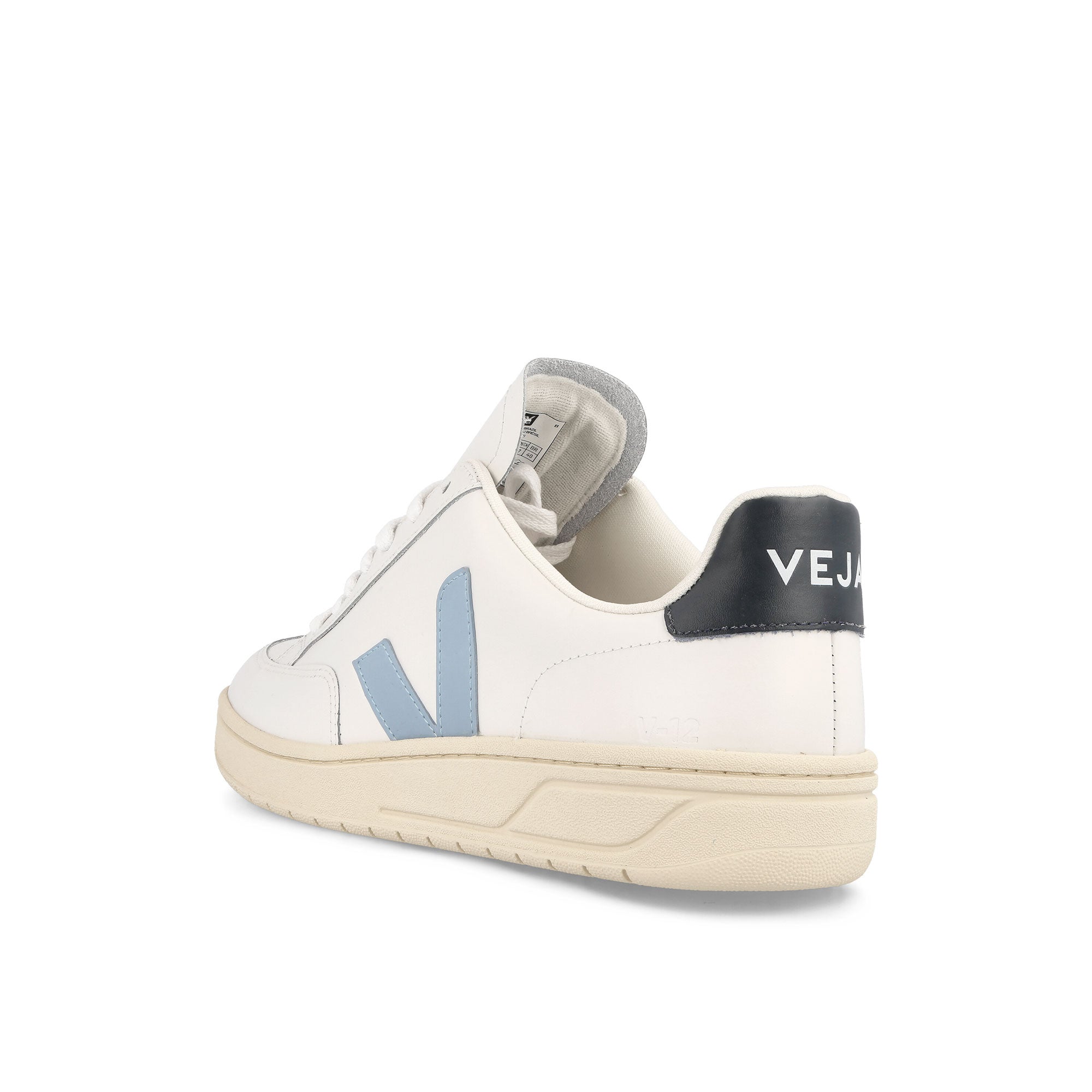 Veja W V-12 LEATHER Extra White-Steel-Nautico Low Top Sneakers Material | Overkill