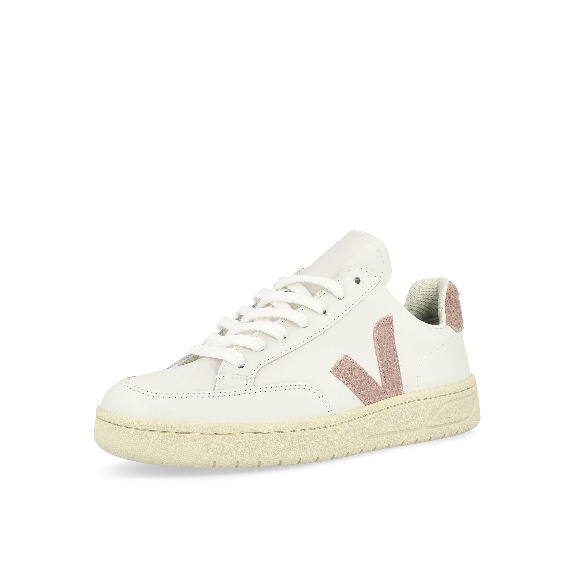 Veja W V-12 Leather Extra-White / Babe Low Top Sneakers Close Up | Overkill