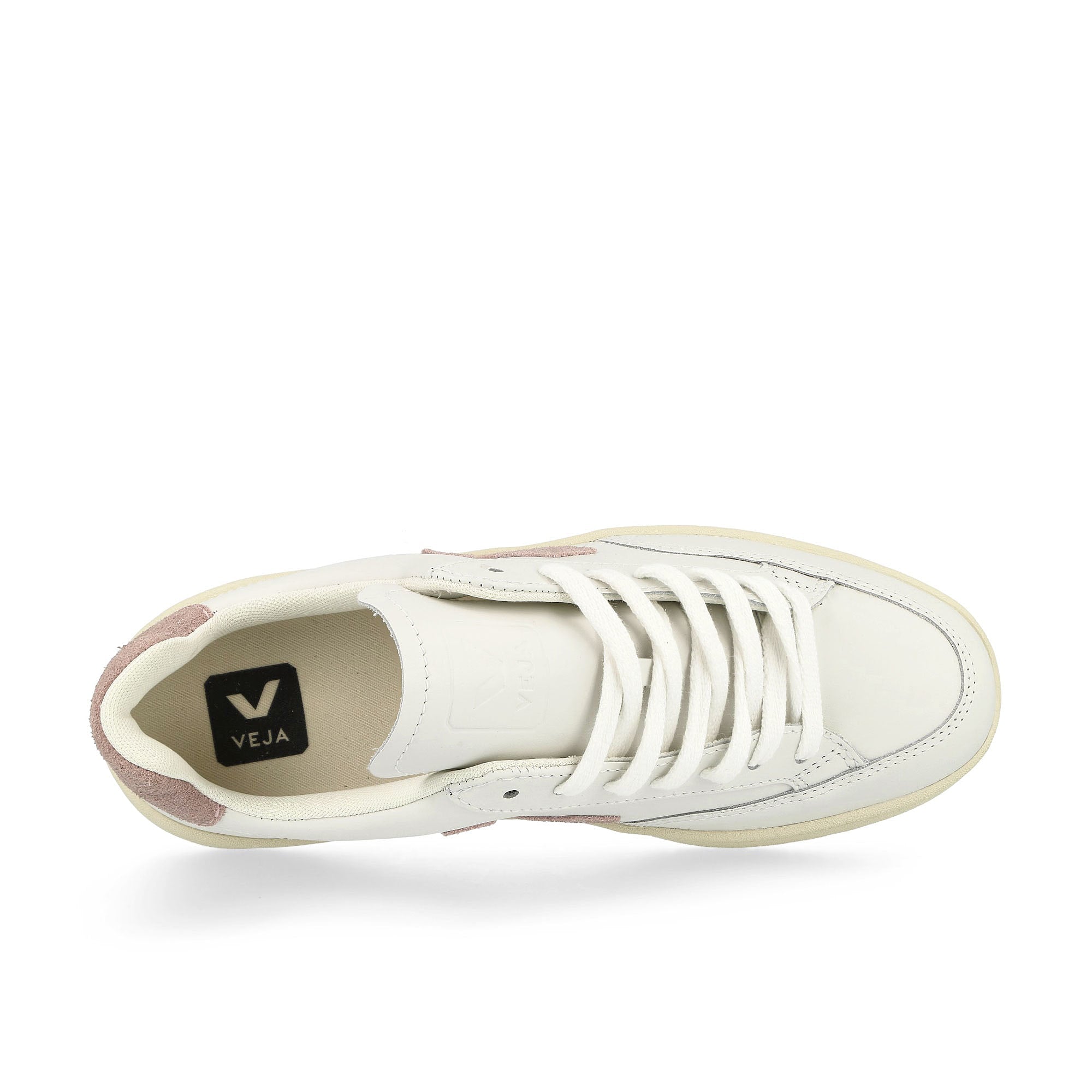 Veja W V-12 Leather Extra-White / Babe Low Top Sneakers Detailfoto | Overkill