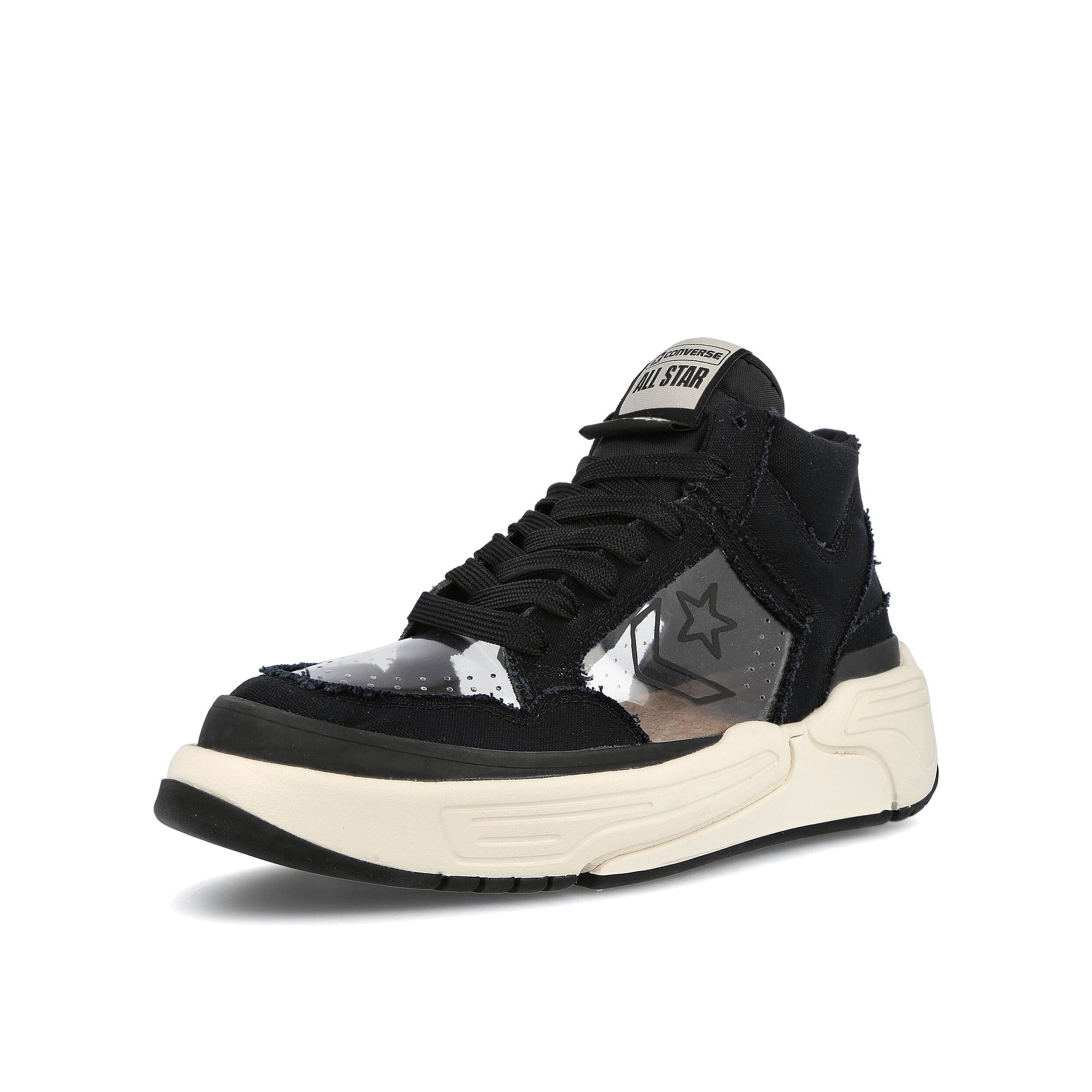 Converse Joshua Vides x Converse Weapon CX Hi Black-Clear-Rutabaga Sneakers Close Up | Overkill