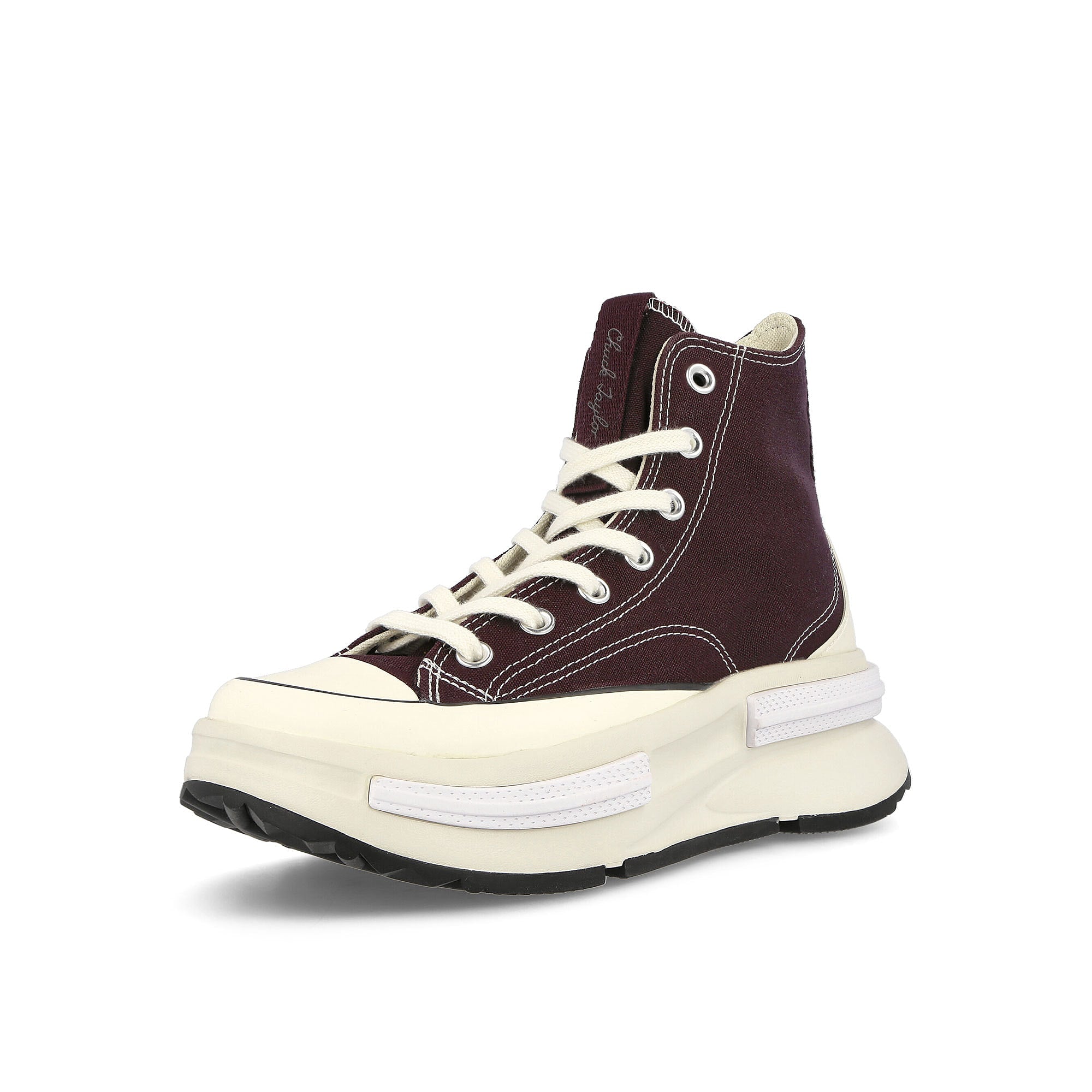 Converse Run Star Legacy CX Hi Black / Cherry / White / Egret High Top Sneakers Close Up | Overkill