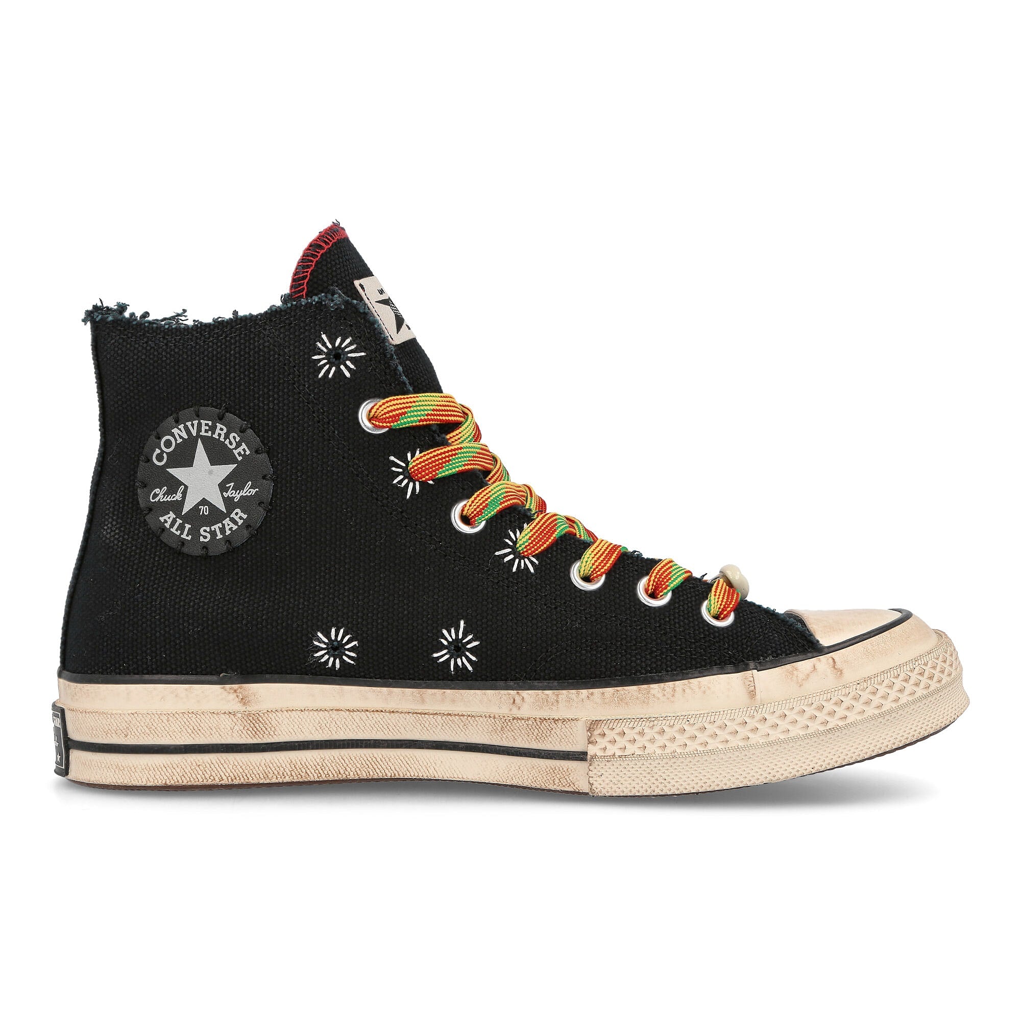 Converse Barriers Worldwide x Converse Chuck 70 Hi Black-Fiery Red Sneakers Silhouette | Overkill