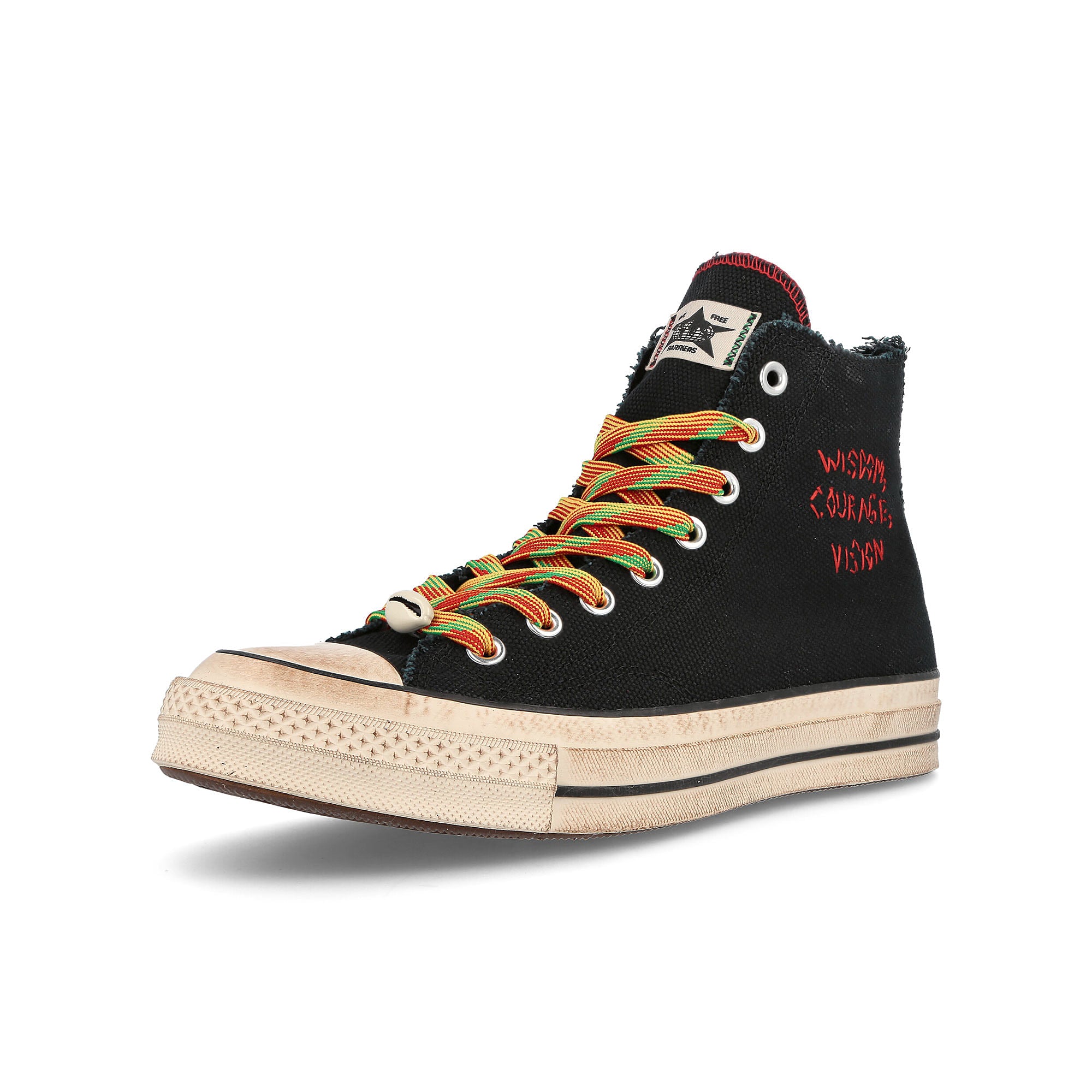 Converse Barriers Worldwide x Converse Chuck 70 Hi Black-Fiery Red Sneakers Close Up | Overkill