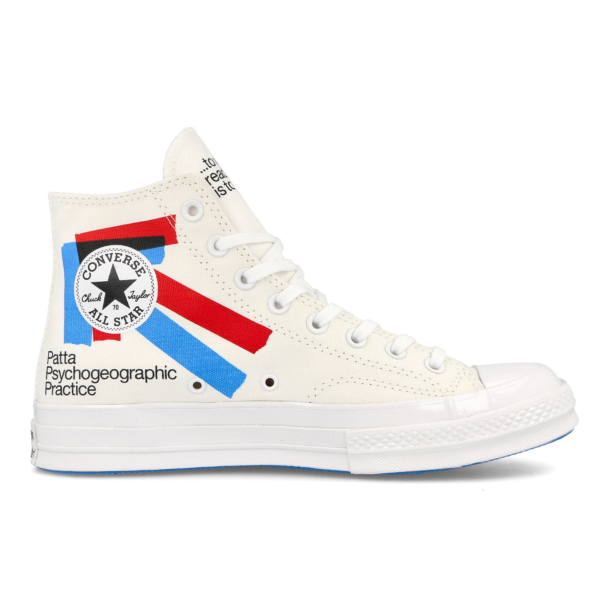 Converse Patta x Converse Chuck 70 Hi White / Fiery Red / Diva Blue Sneakers Silhouette | Overkill