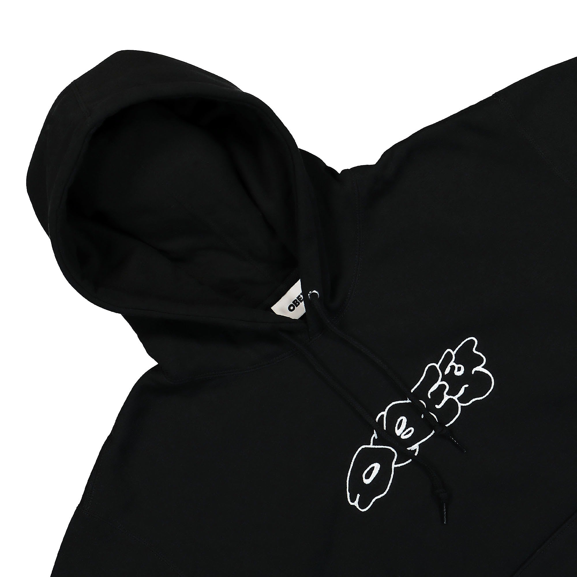 Obey Crude Hood Black Hoodies Material | Overkill