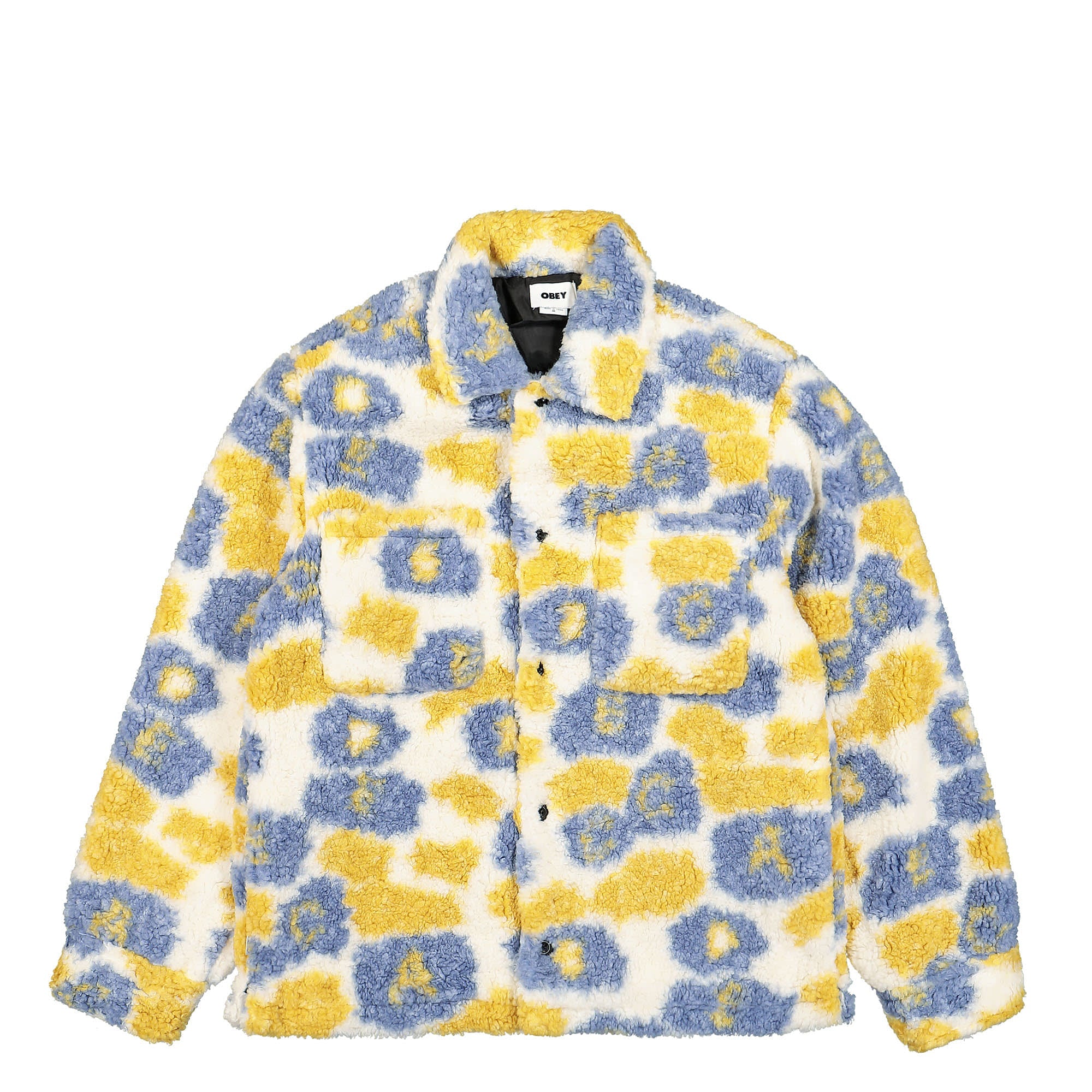 Obey Romie Sherpa Jacket Vintage Blue Multi Fleece Jackets 121160039 | Overkill