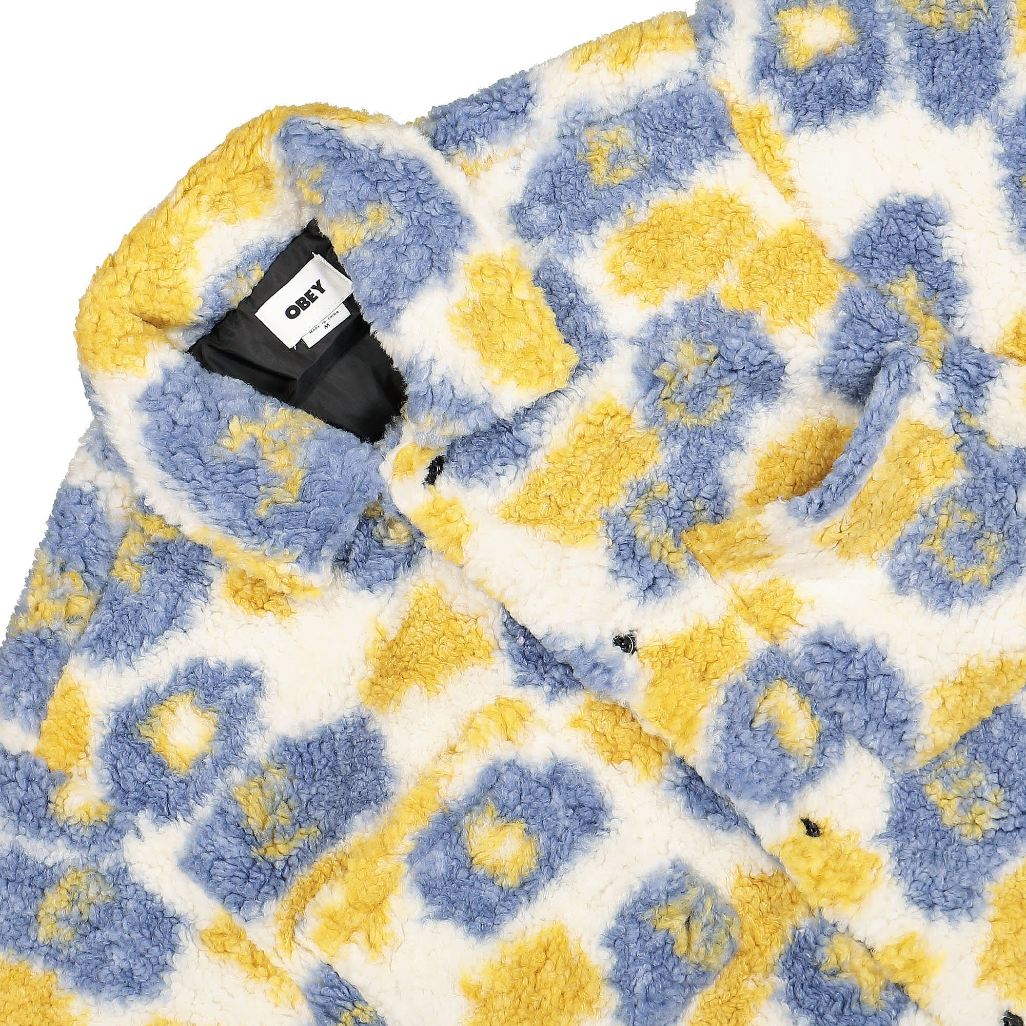 Obey Romie Sherpa Jacket Vintage Blue Multi Fleece Jackets Detailfoto | Overkill