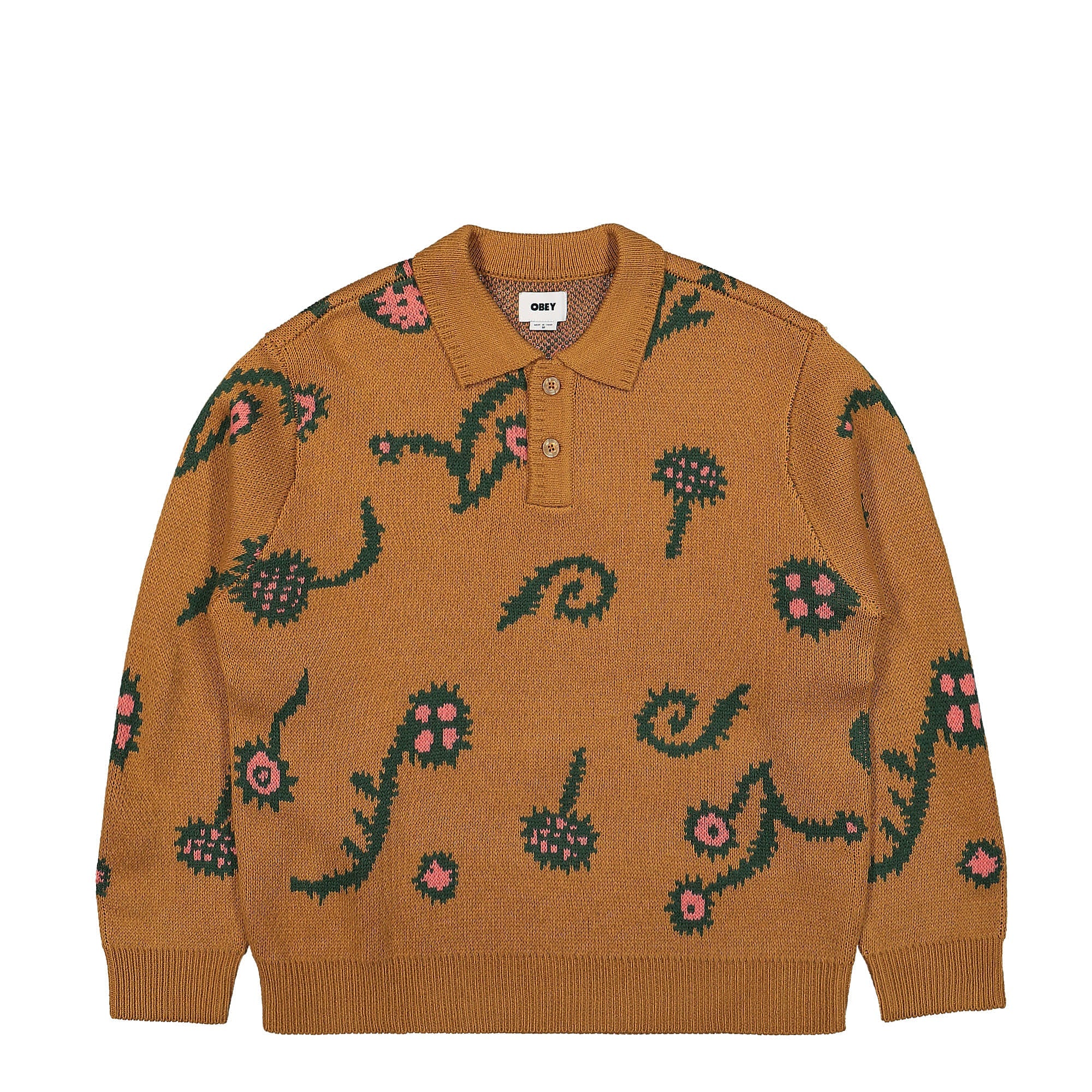 Obey Washer Sweater Brown Sugar Multi Sweatshirts 151000064 | Overkill