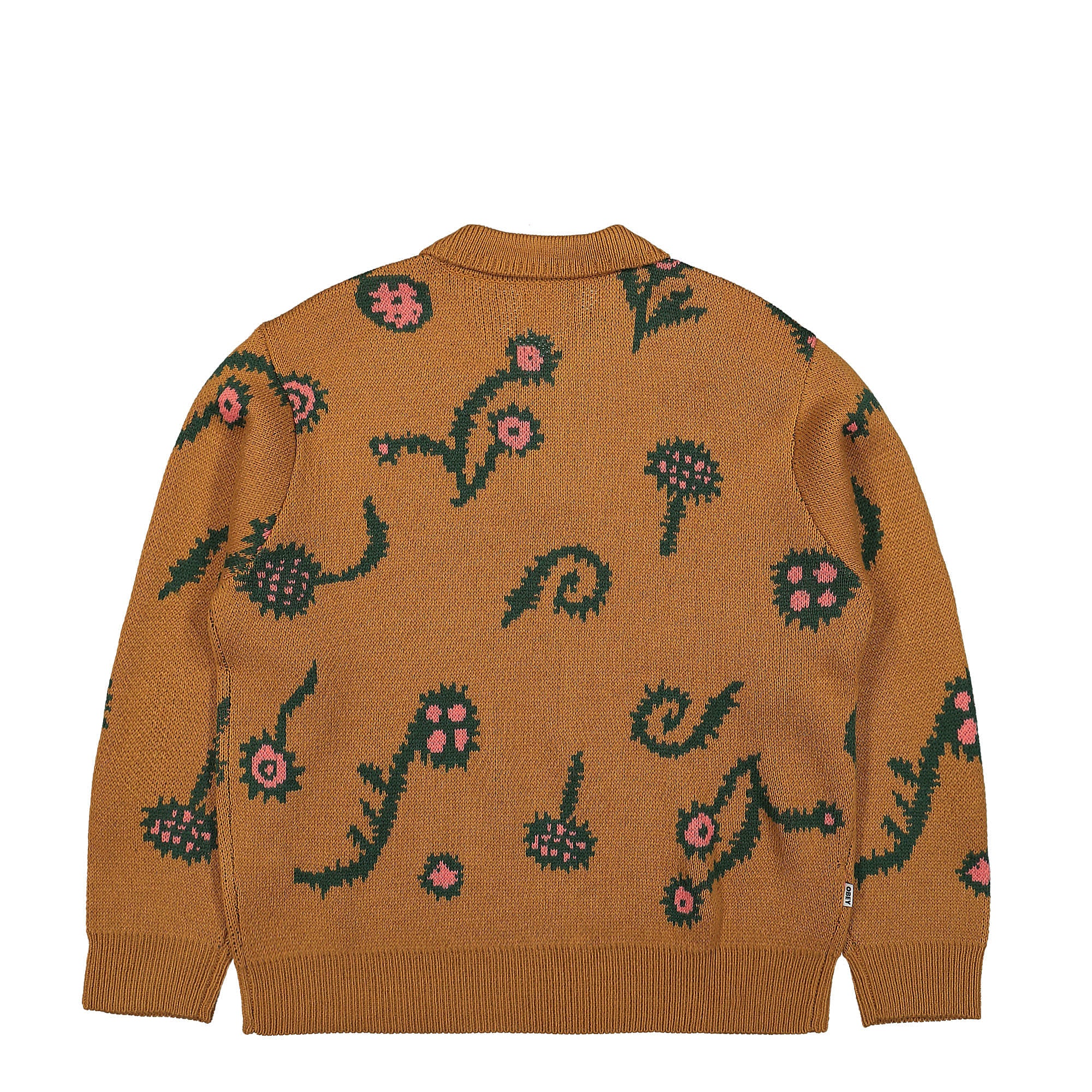 Obey Washer Sweater Brown Sugar Multi Sweatshirts Material | Overkill