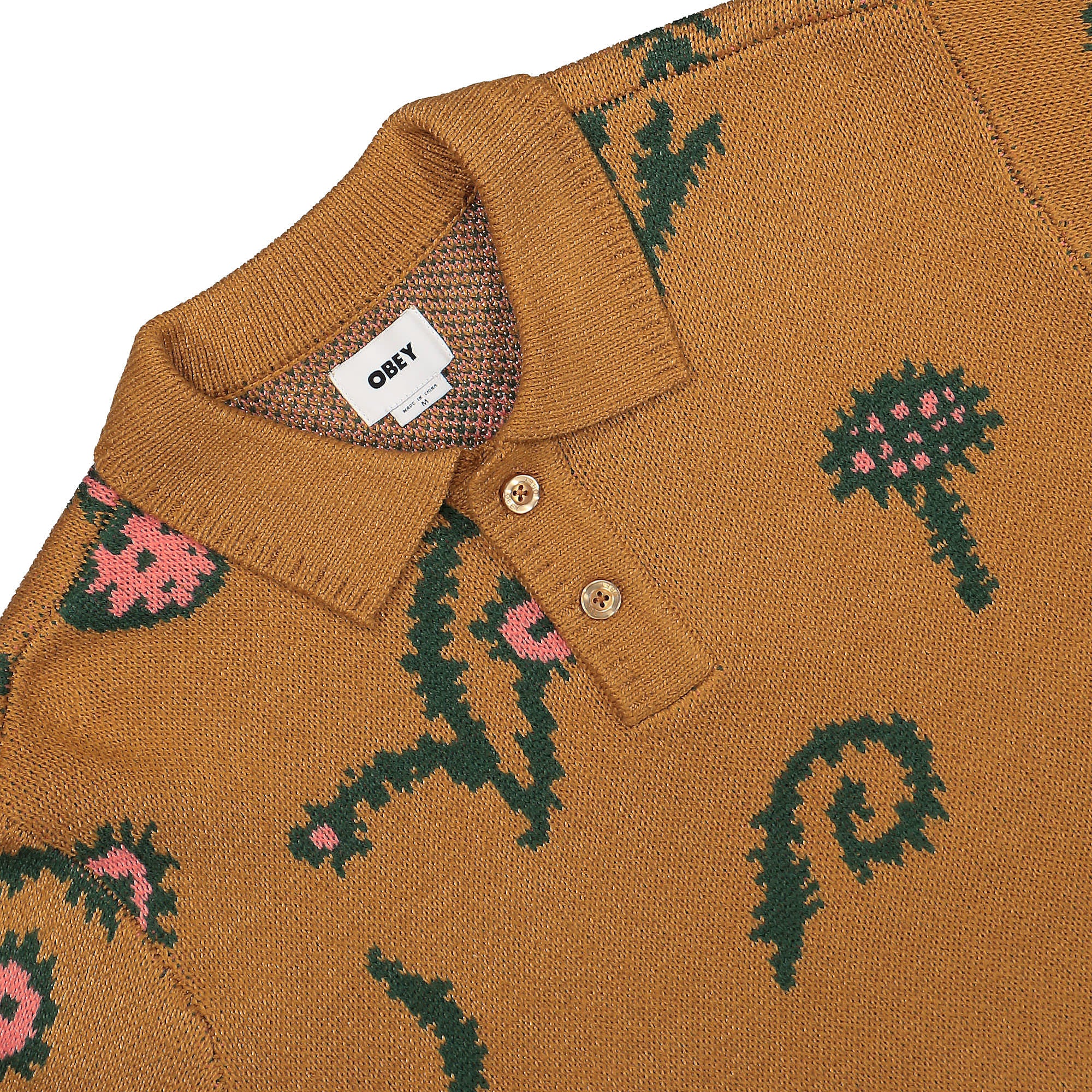 Obey Washer Sweater Brown Sugar Multi Sweatshirts Close-up | Overkill