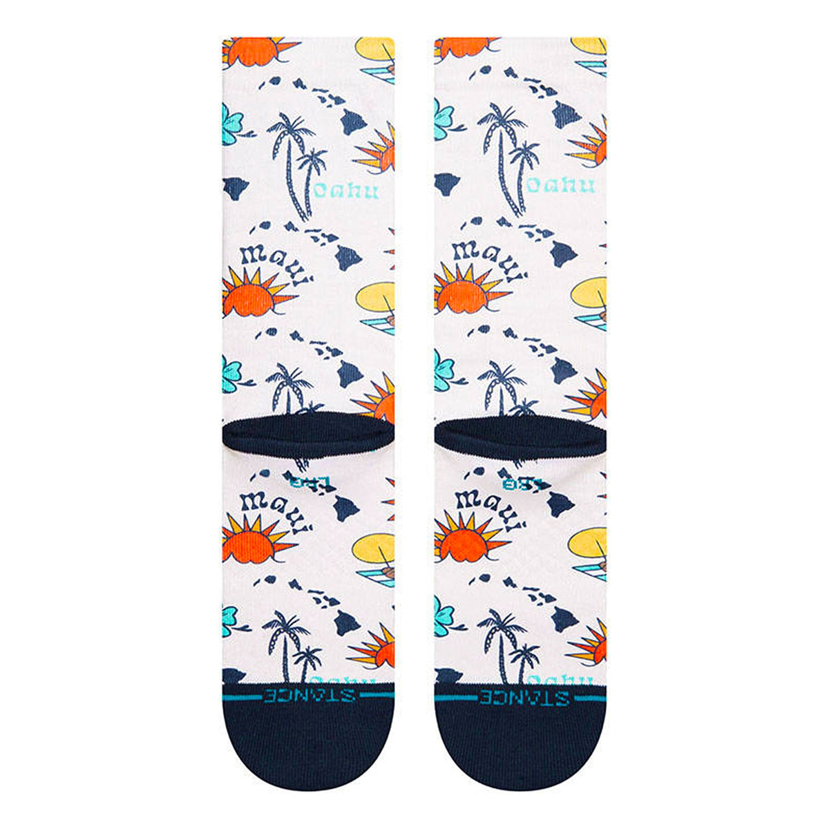 Stance Island Hopper Crew Socks Vintage White Socks Close-up | Overkill