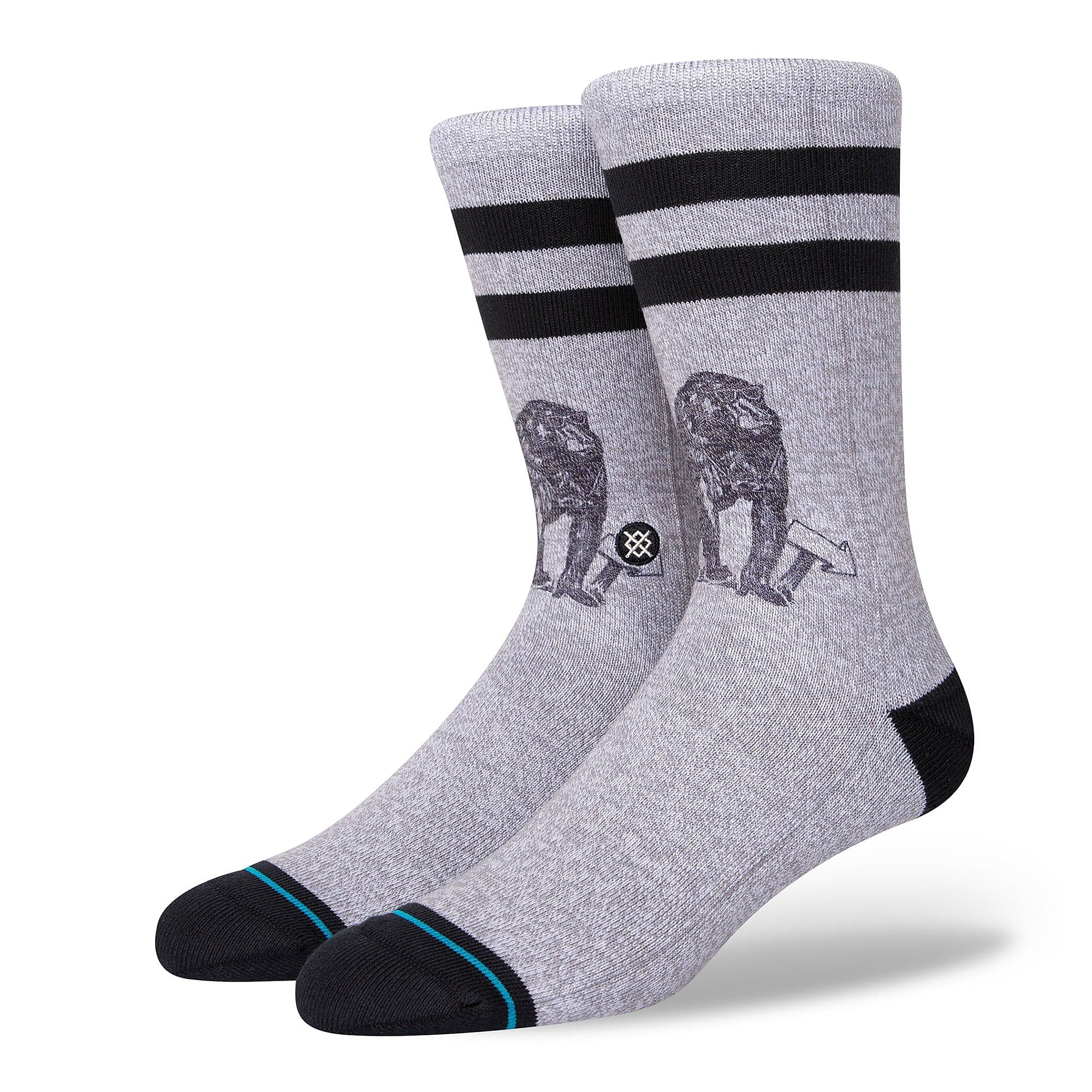 Stance Monkey Tourist Socks Heather Grey Socks A555C21MON-HGR | Overkill