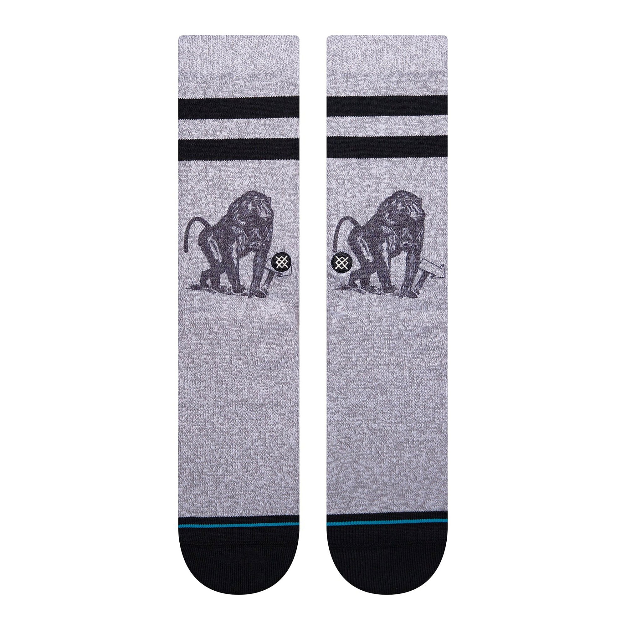 Stance Monkey Tourist Socks Heather Grey Socks Material | Overkill