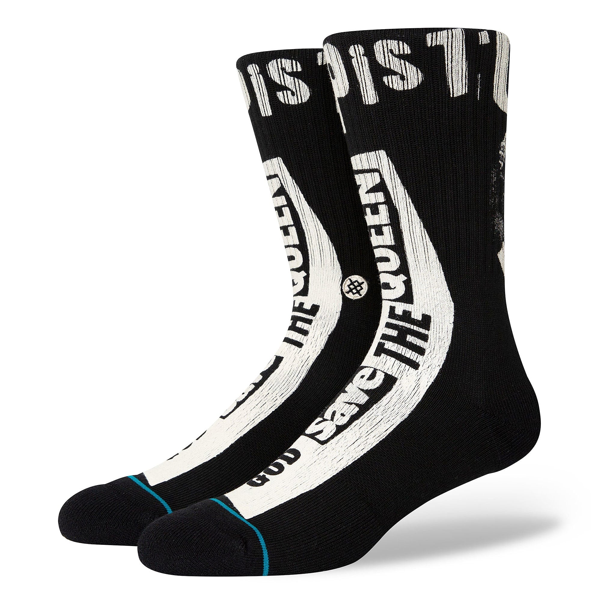 Stance God Save The Queen Socks Black Socks A556A22GOD-BLK | Overkill