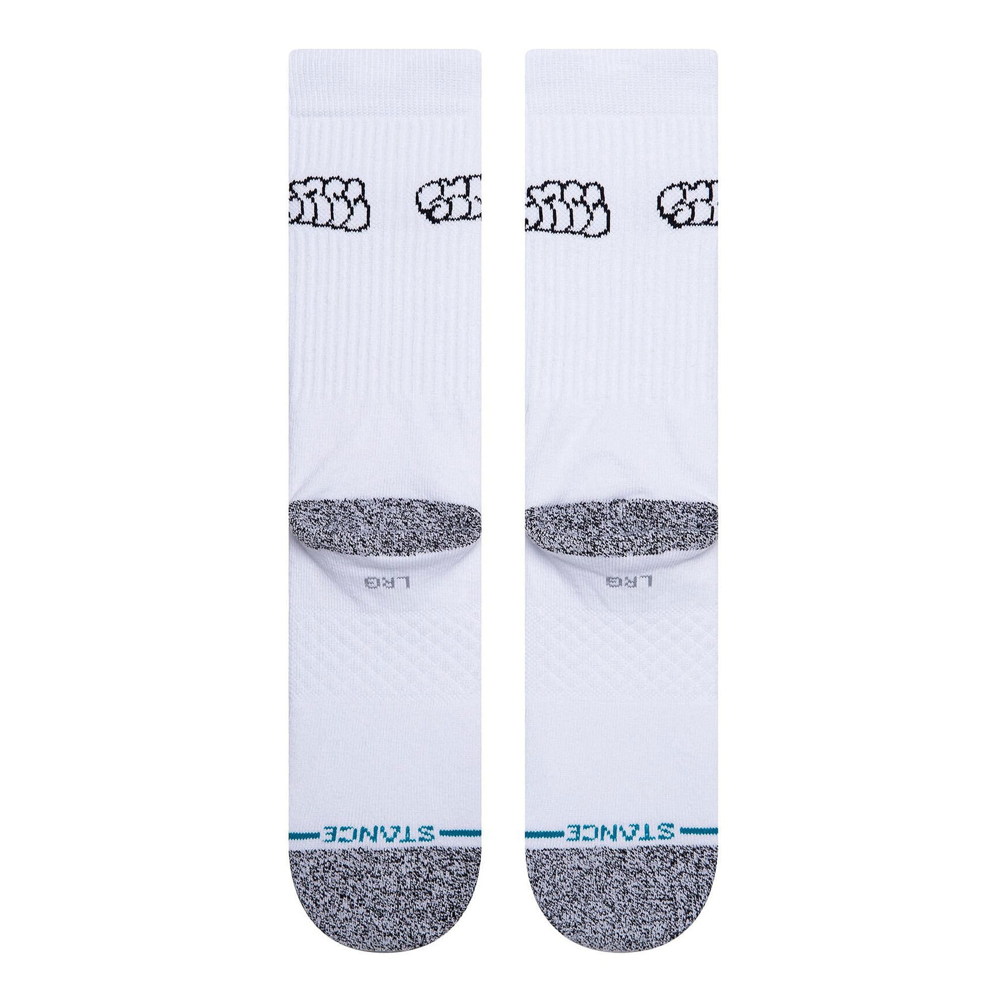 Stance Brinkman Socks White Socks Close-up | Overkill