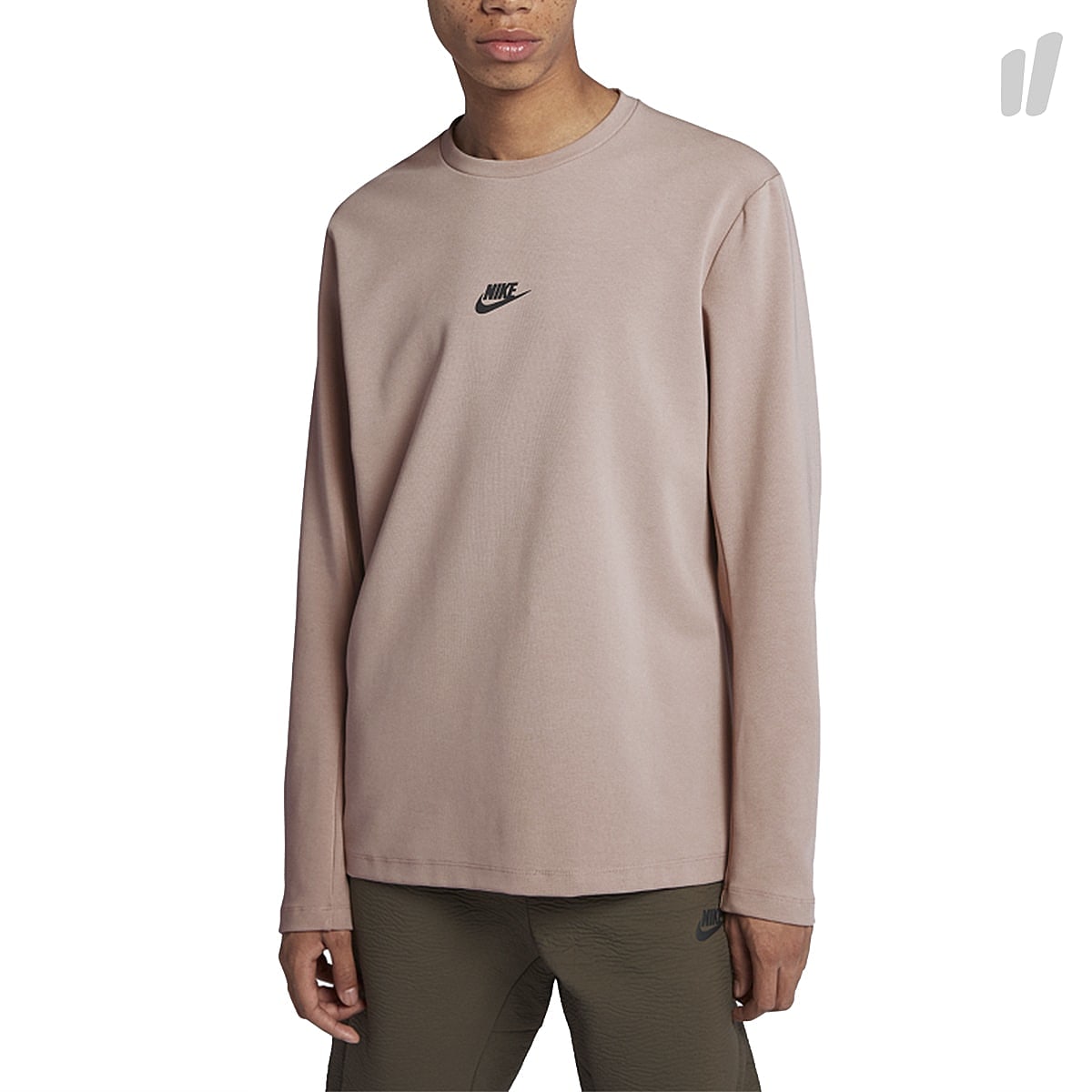 Nike Sportswear Crew Longsleeve Diffused Taupe / Black Longsleeves AA3782 229 | Overkill