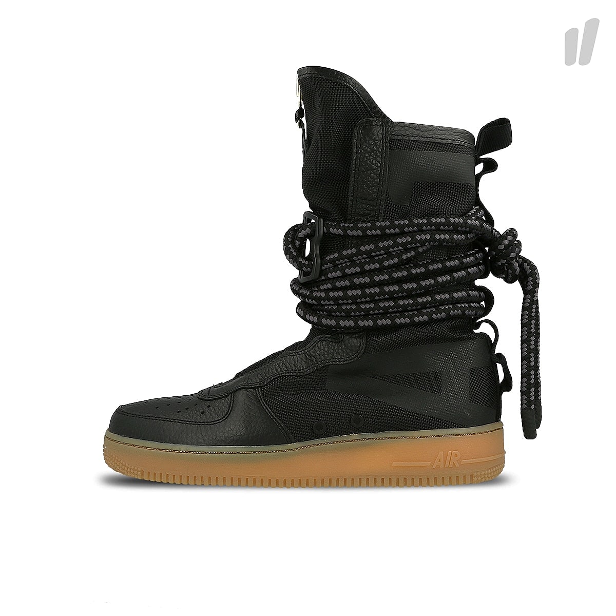 Nike wmns sf air force 1 hi boot Black / Black - Gum Light Brown High Top Sneakers AA3965 001 | Overkill