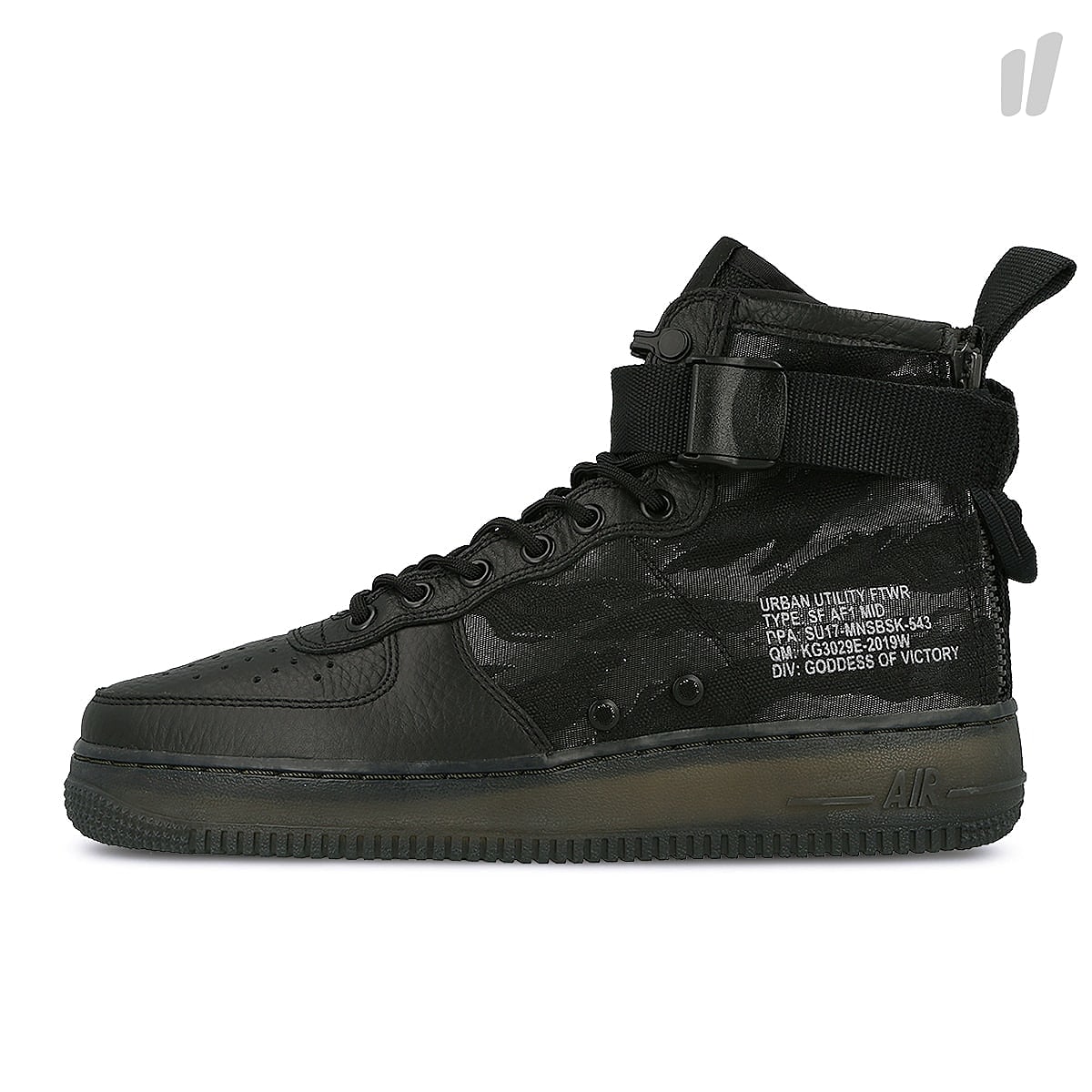Nike special field air force 1 mid qs Black / Black - Cargo Khaki Sneakers AA7345 001 | Overkill