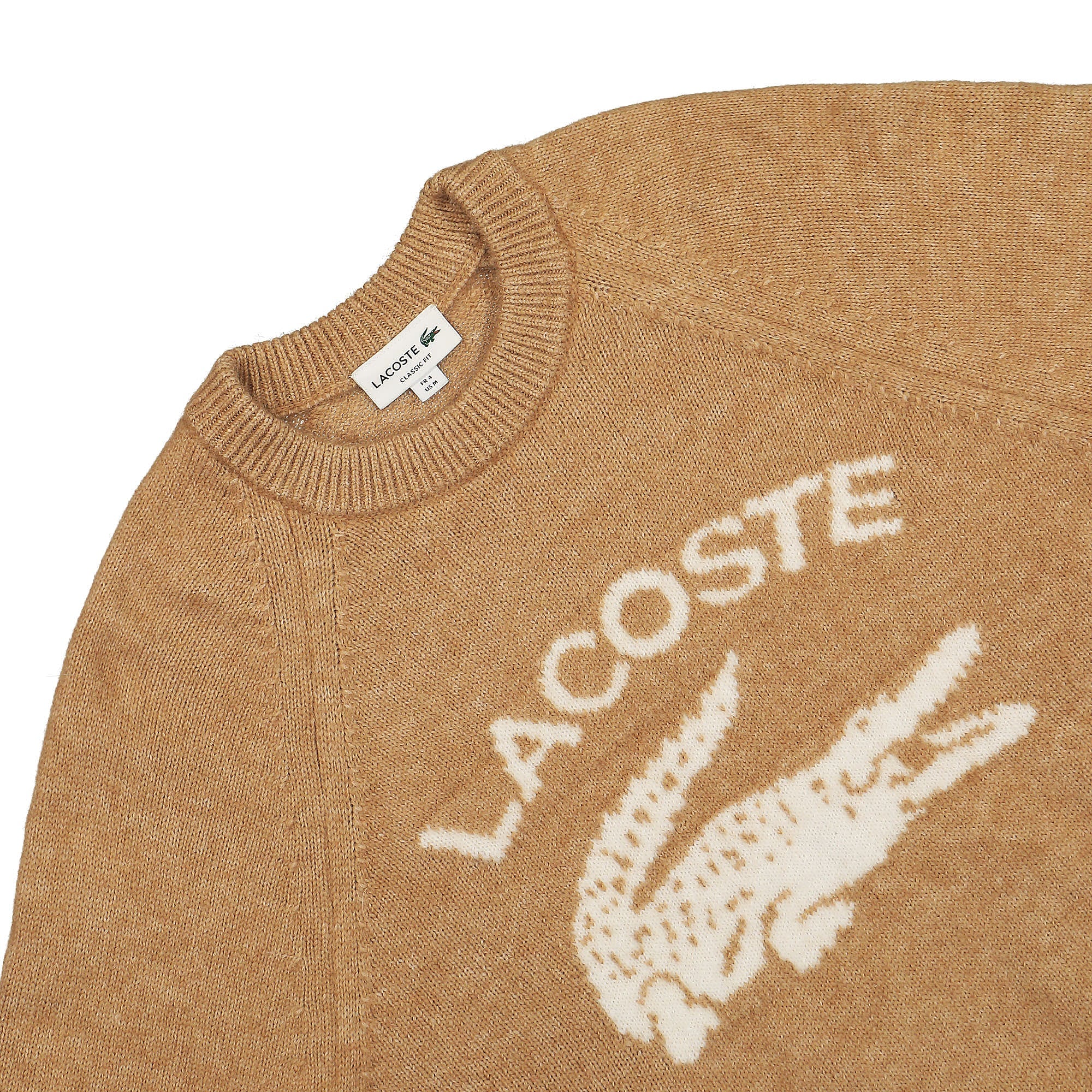 Lacoste Alpaca Crew Beige Sweatshirts Close-up | Overkill