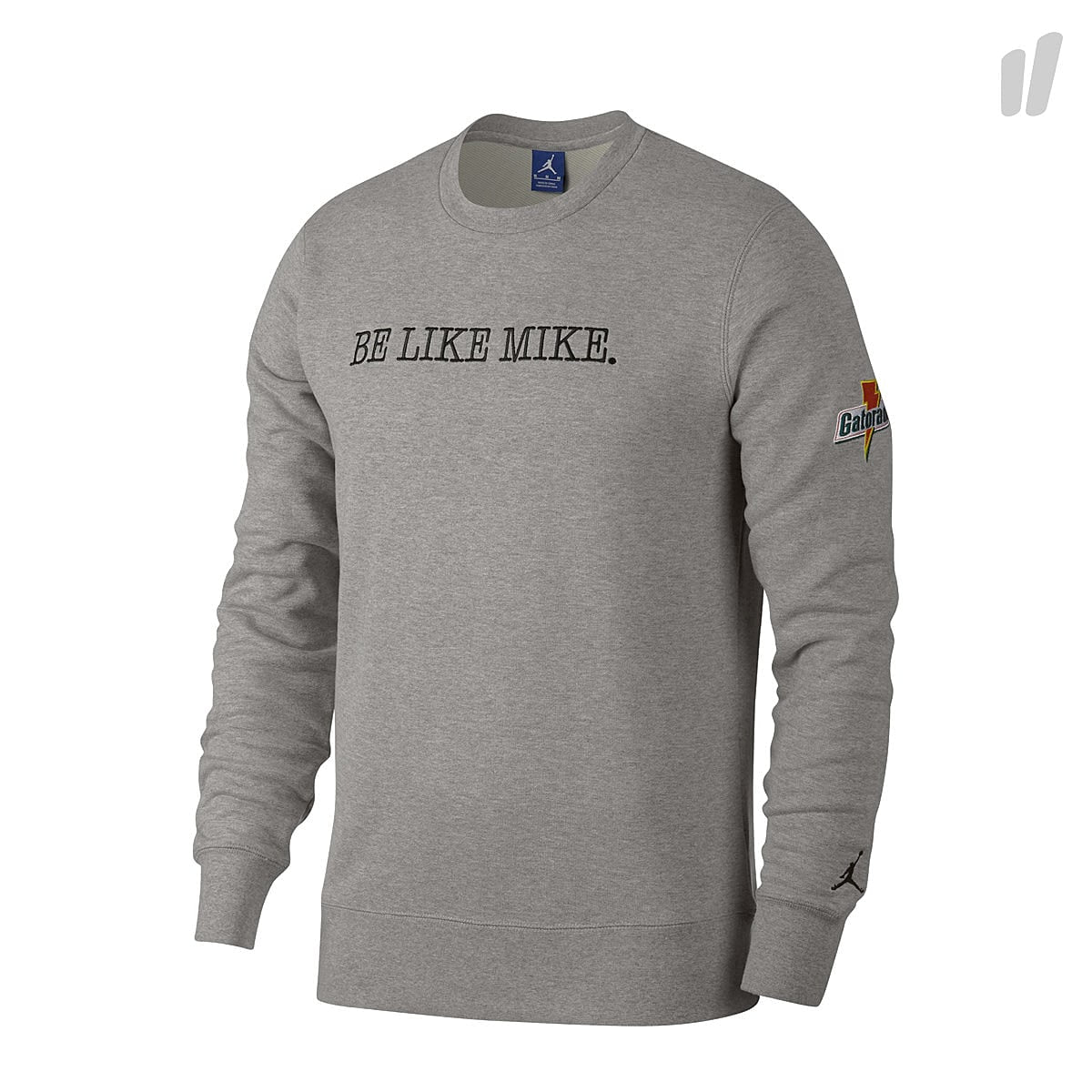 Nike Air Jordan Sportswear Vault Like Mike Crew DK Grey Heather / Black Sweatshirts AH7905 063 | Overkill