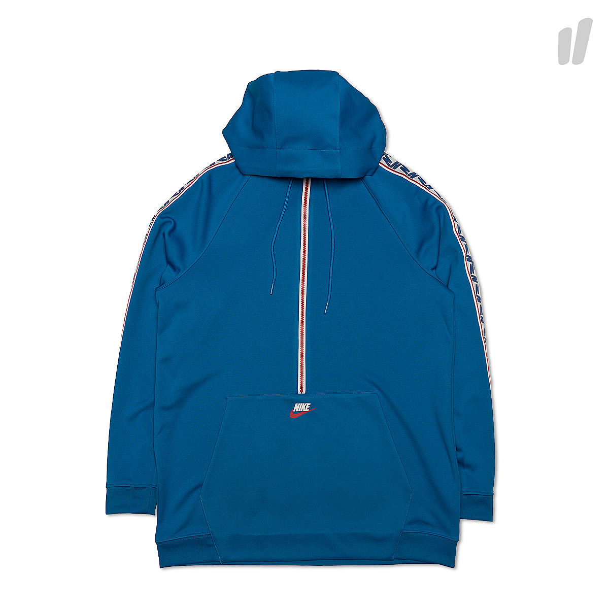 Nike NSW Taped Half Zip Hooded Poly Blue Nebula / Gym Red / Sail Hoodies AJ2296 465 | Overkill