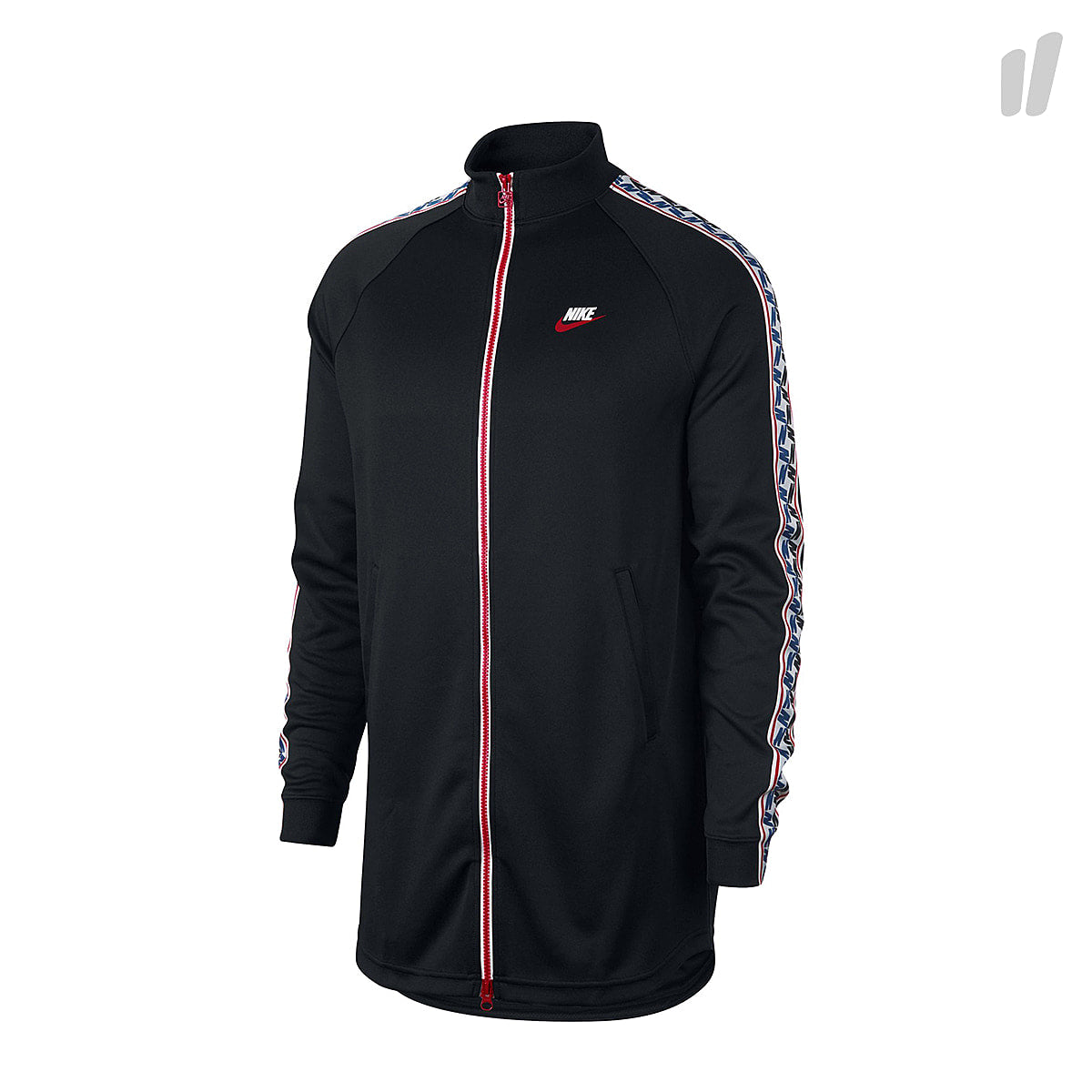 Nike NSW Taped Track Jacket Poly Black / Gym Red / Sail Track Jackets AJ2681 010 | Overkill
