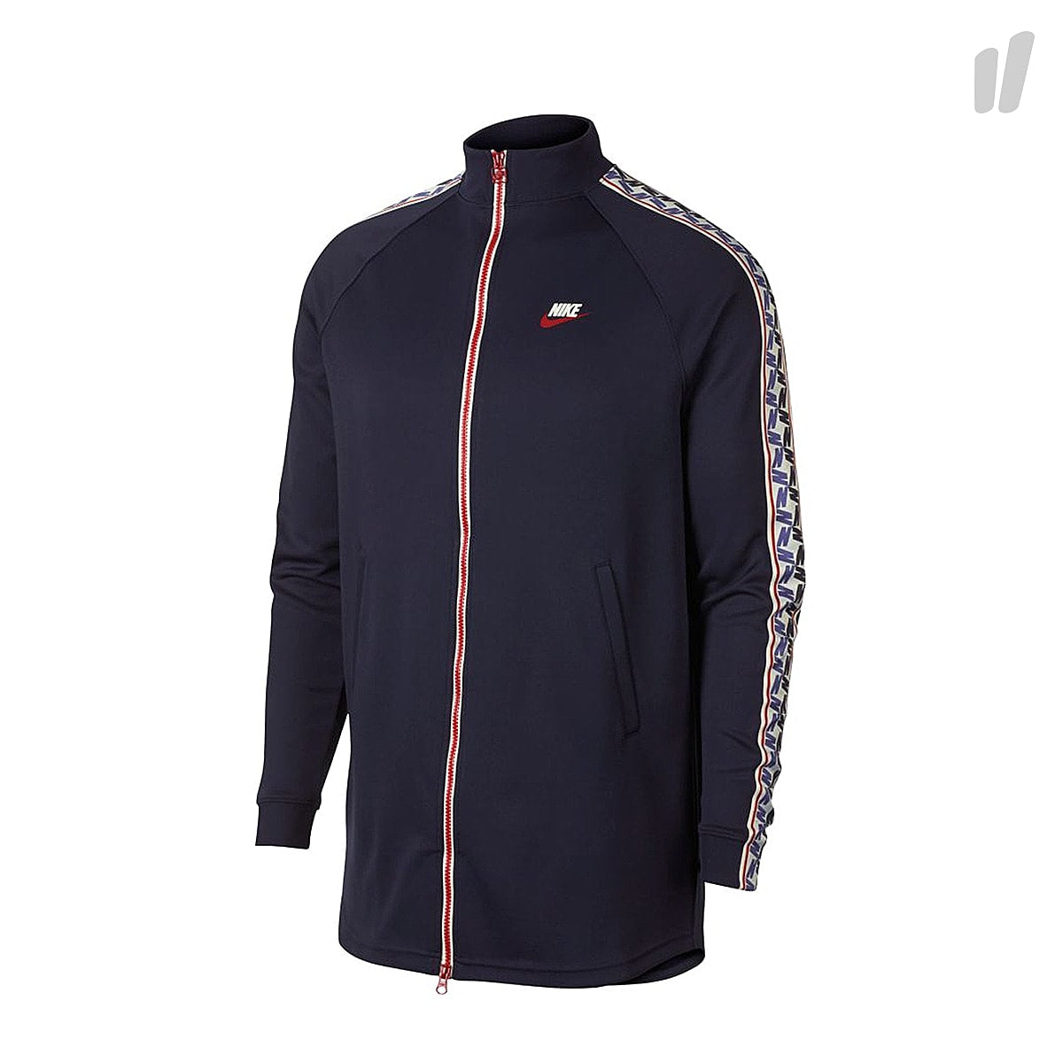 Nike NSW Taped Track Jacket Poly Obsidian / Gym Red / Sail Track Jackets AJ2681 451 | Overkill