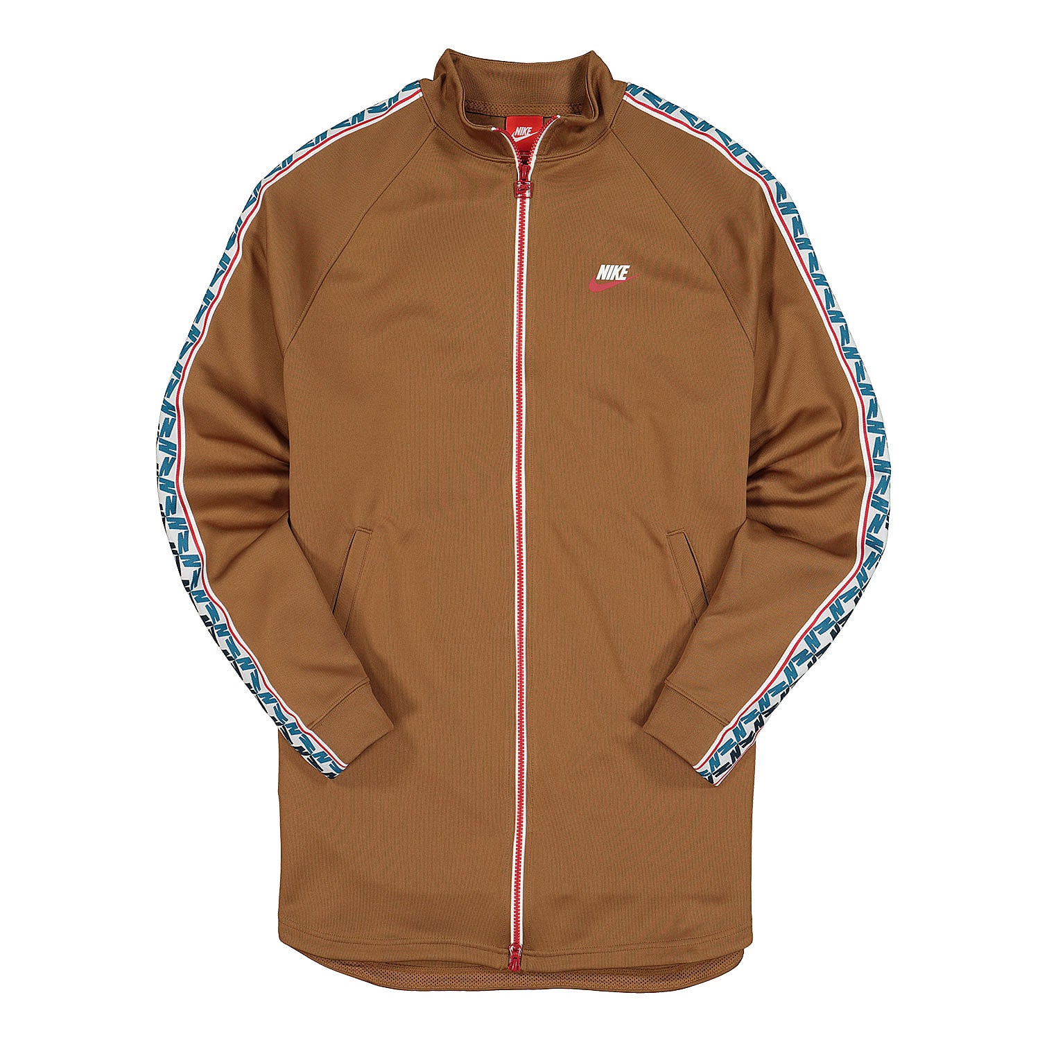 Nike NSW Taped Track Jacket Poly Ale Brown / Gym Red / Sail Track Jackets AJ2681 234 | Overkill