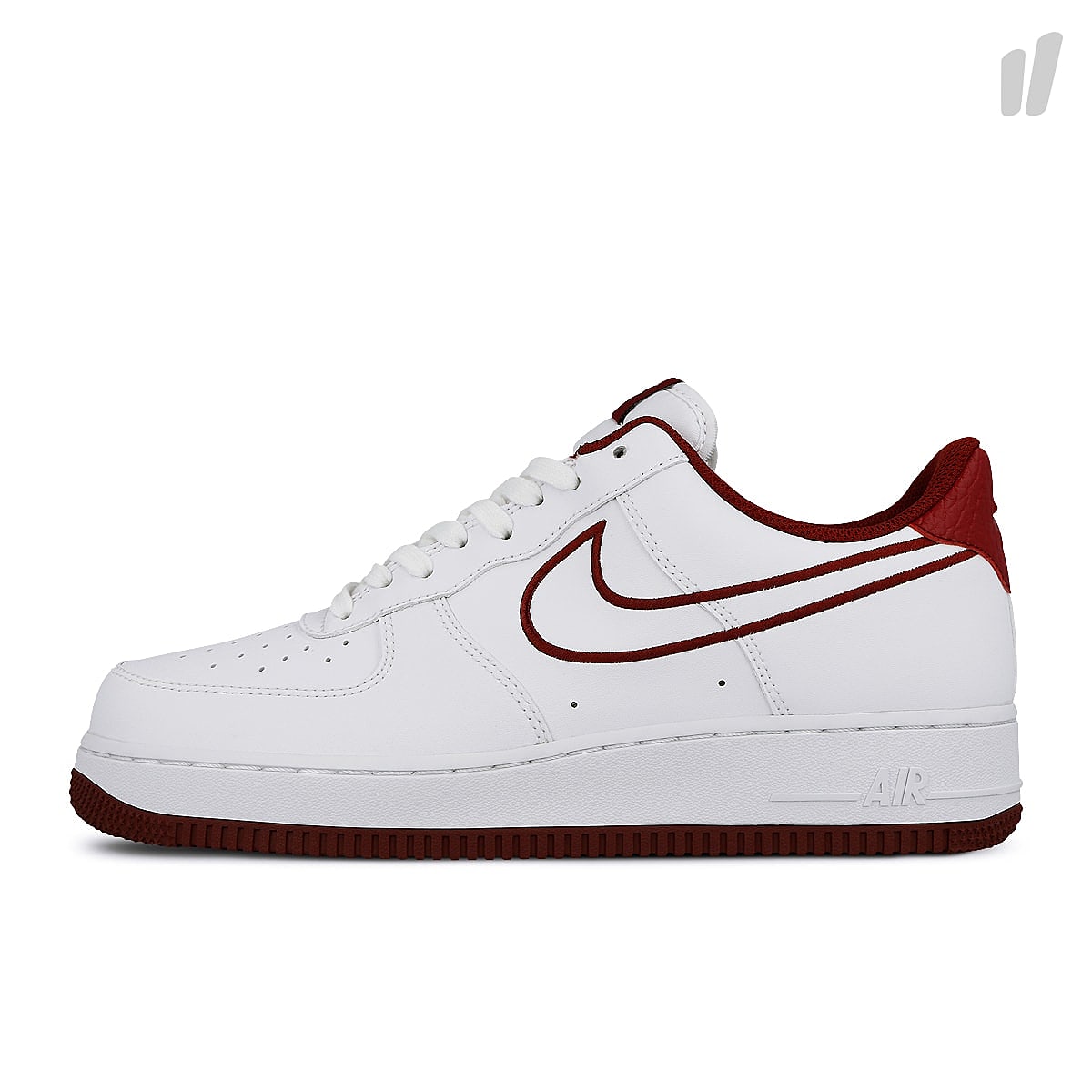 Nike air force 1 `07 leather White-Team Red Low Top Sneakers AJ7280 100 | Overkill