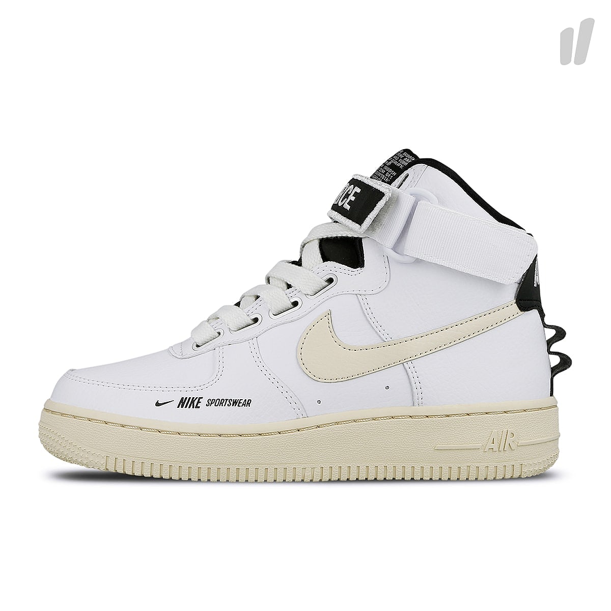 Nike wmns air force 1 high utility White / Light Cream - Black - White High Top Sneakers AJ7311 100 | Overkill