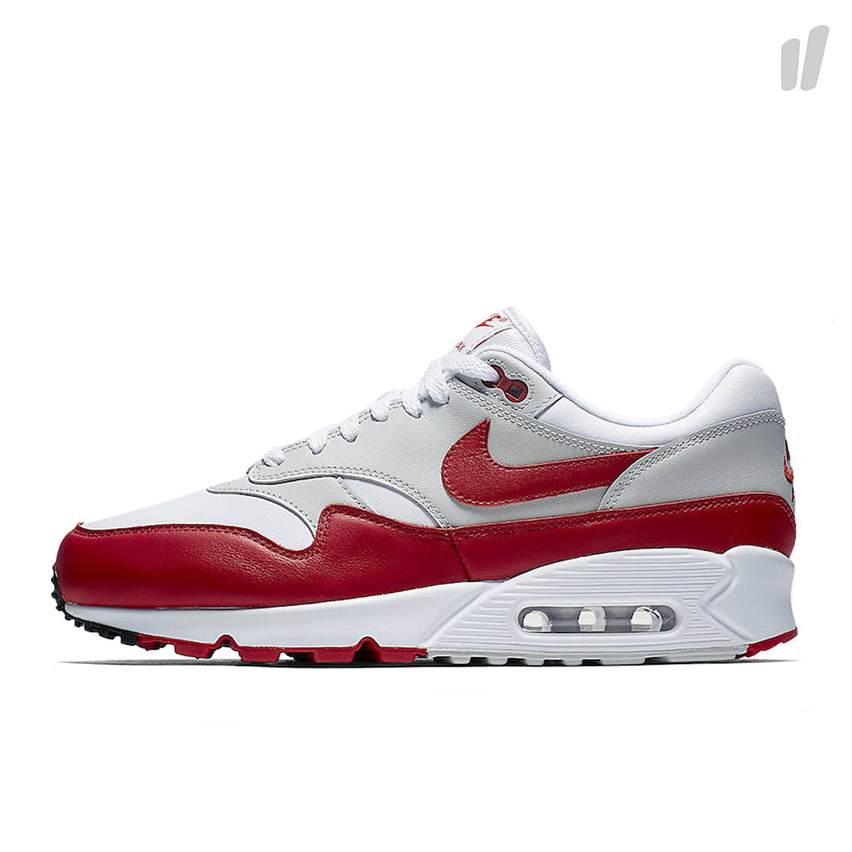 Nike air max 90-1 White-University Red - Neutral Grey - Black Low Top Sneakers AJ7695 100 | Overkill