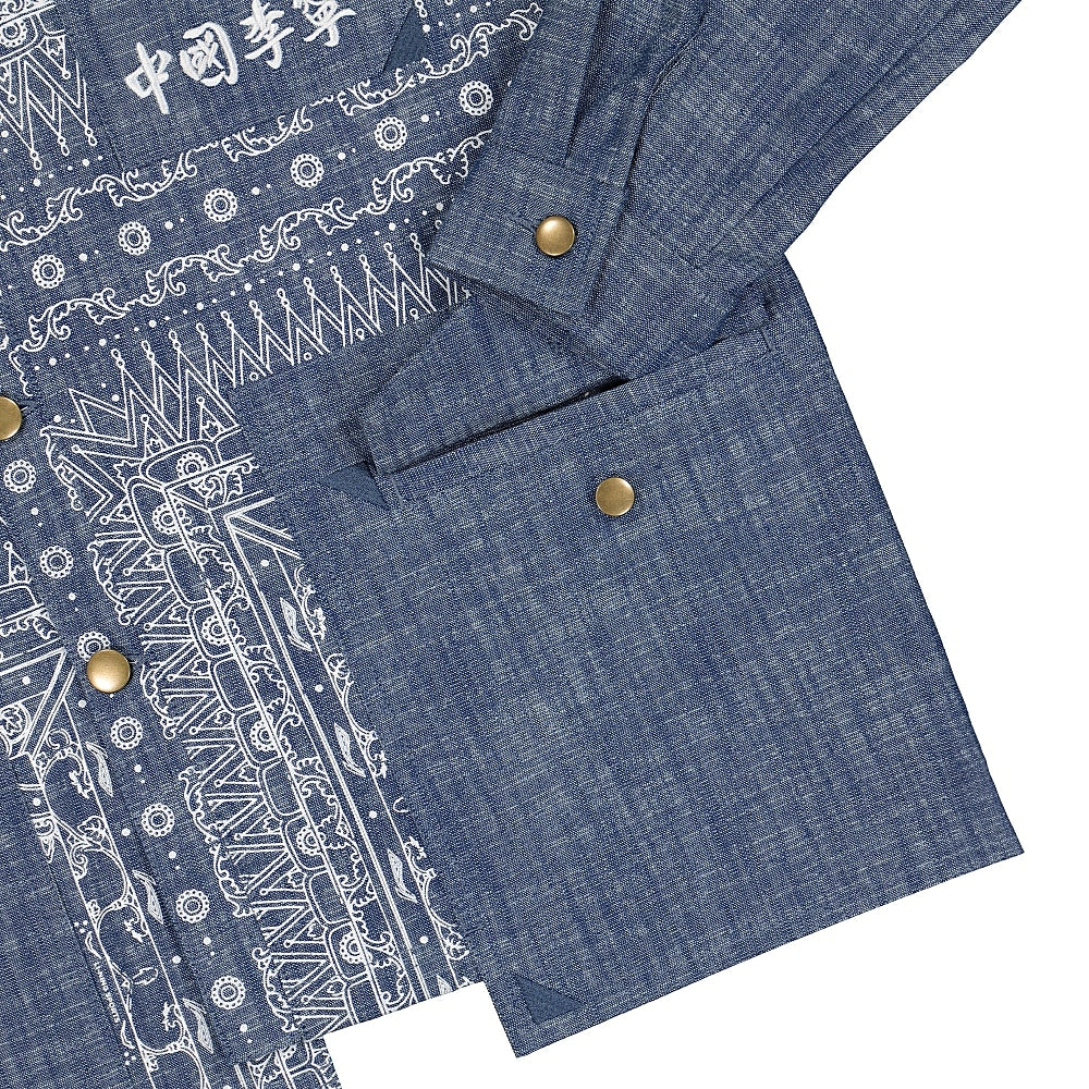 Li-Ning Washed Denim Jacket Hometown Blue / Blue Background / White Flower Jackets Detailfoto | Overkill