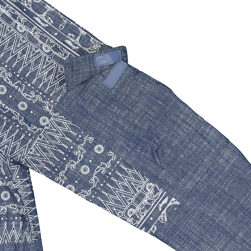 Li-Ning Washed Denim Jacket Hometown Blue / Blue Background / White Flower Jackets Detail view 1 | Overkill