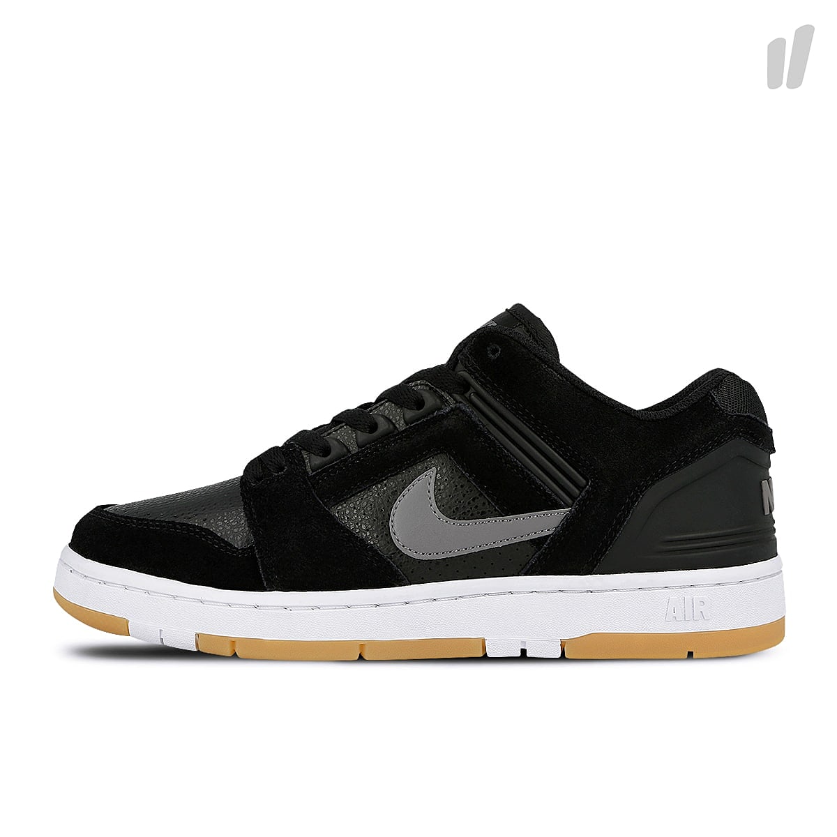 Nike sb air force ii low Black / Gunsmoke - White - Gum Light Brown Sneakers AO0300 001 | Overkill