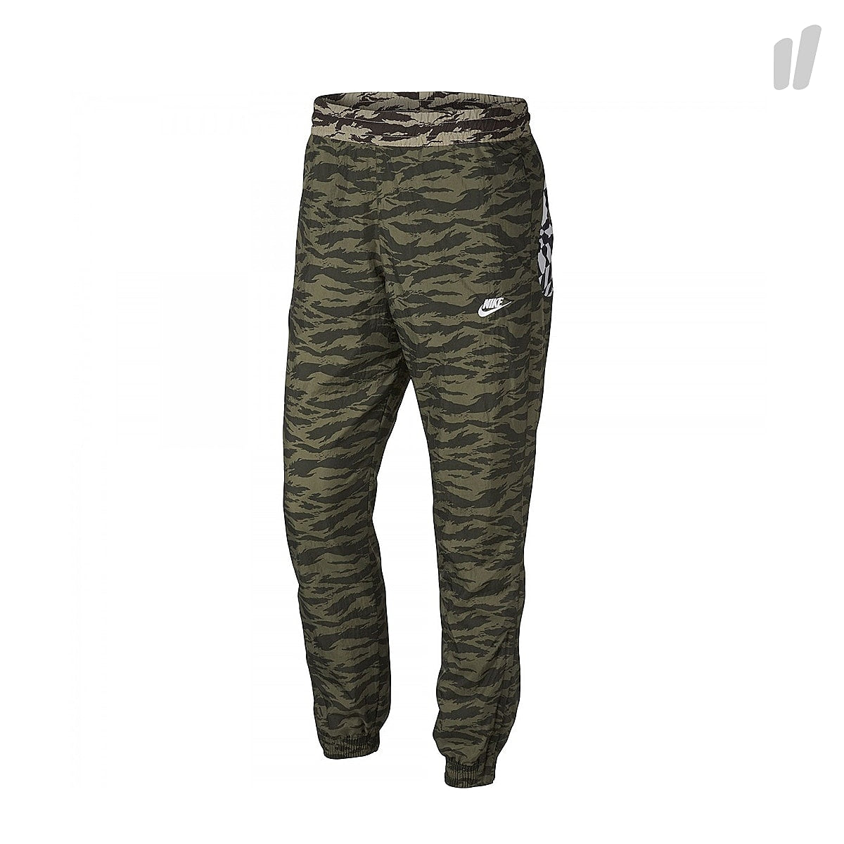 Nike Printed Swoosh Woven Pant Medium Olive / White / White Sweat & Track Pants AO0863 222 | Overkill