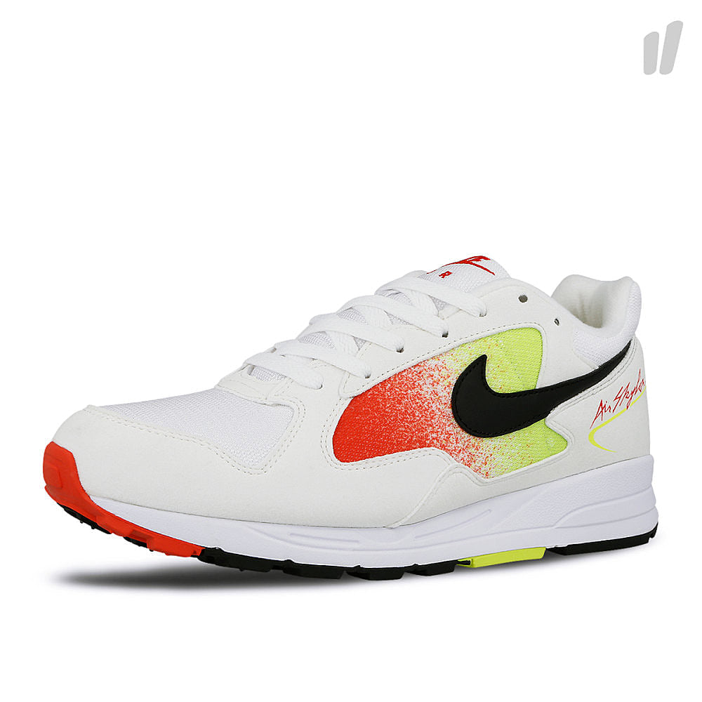 Nike air skylon ii White-Black - Volt - Habanero Red Low Top Sneakers Close Up | Overkill