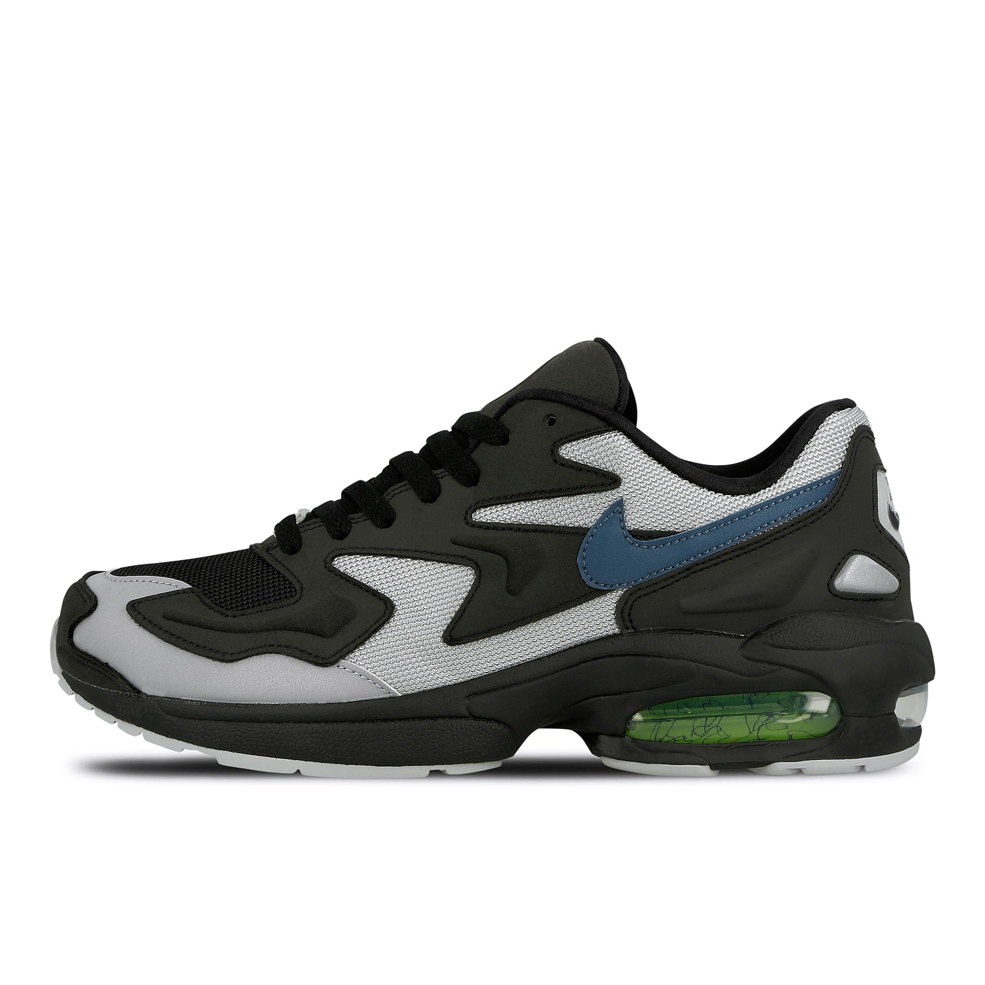 Nike air max2 light Black / Thunderstorm - Wolf Grey - Volt Sneakers AO1741 002 | Overkill