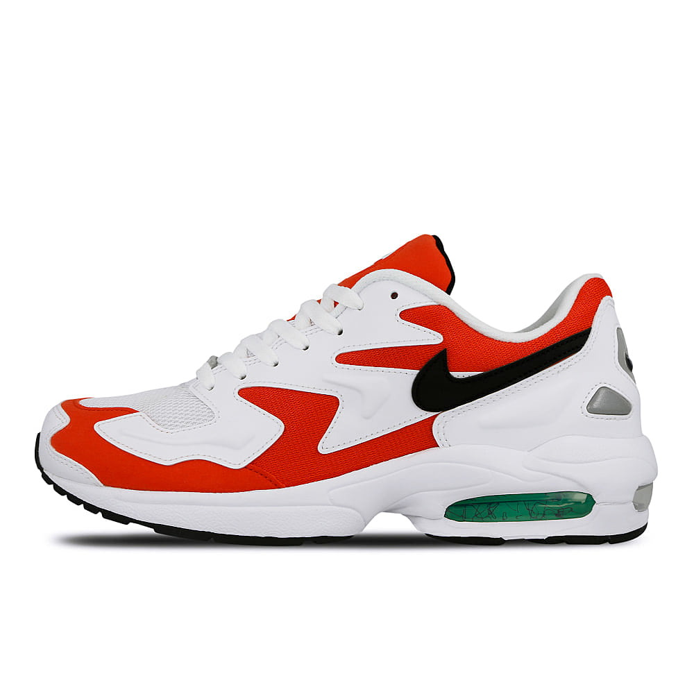 Nike air max2 light White-Black - Habanero Red - Cool Grey Low Top Sneakers AO1741 101 | Overkill