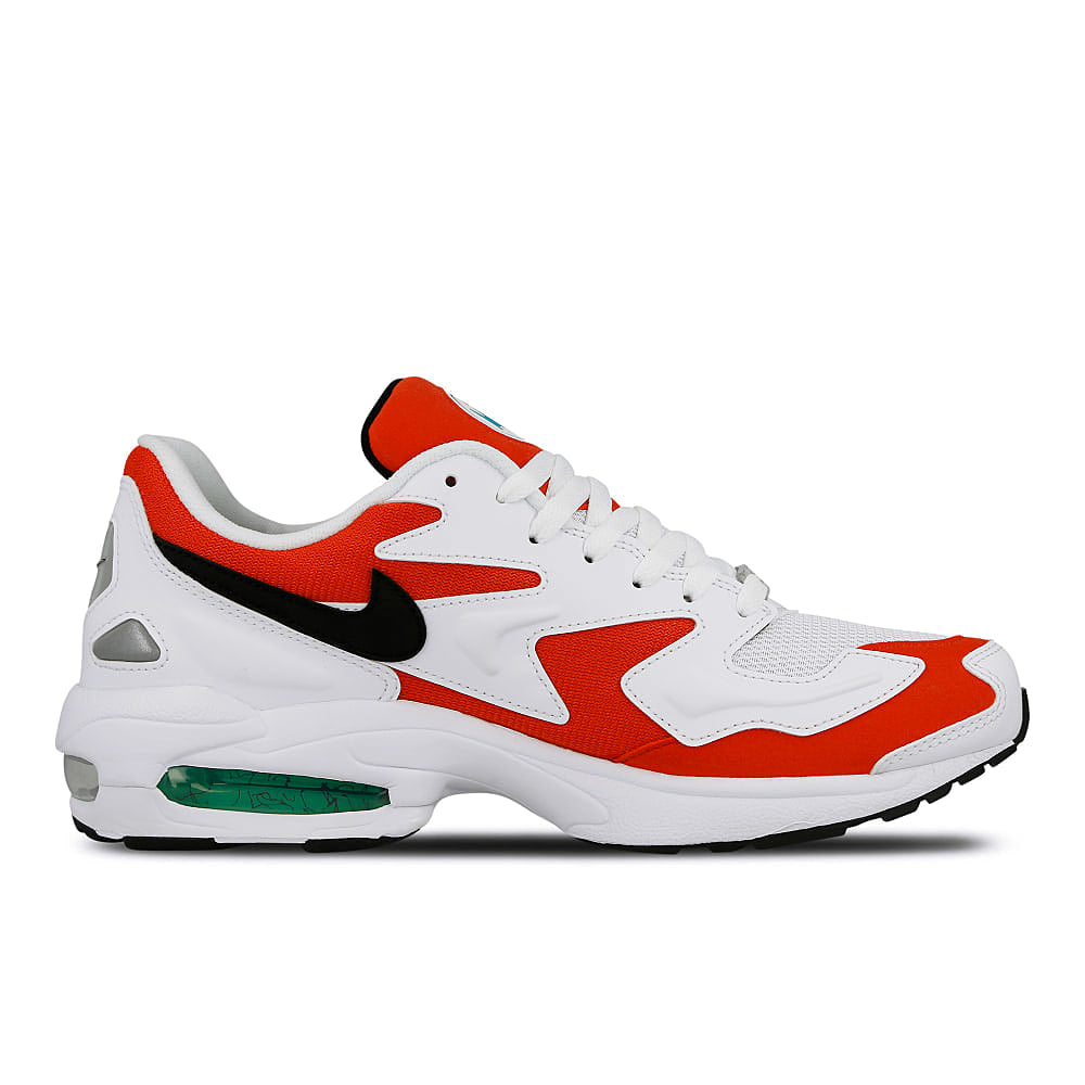 Nike air max2 light White-Black - Habanero Red - Cool Grey Low Top Sneakers Silhouette | Overkill