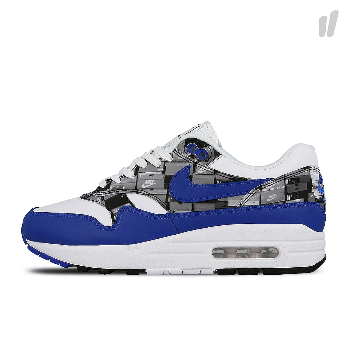 Nike air max 1 print White-Game Royal - Neutral Grey Low Top Sneakers AQ0927 100 | Overkill