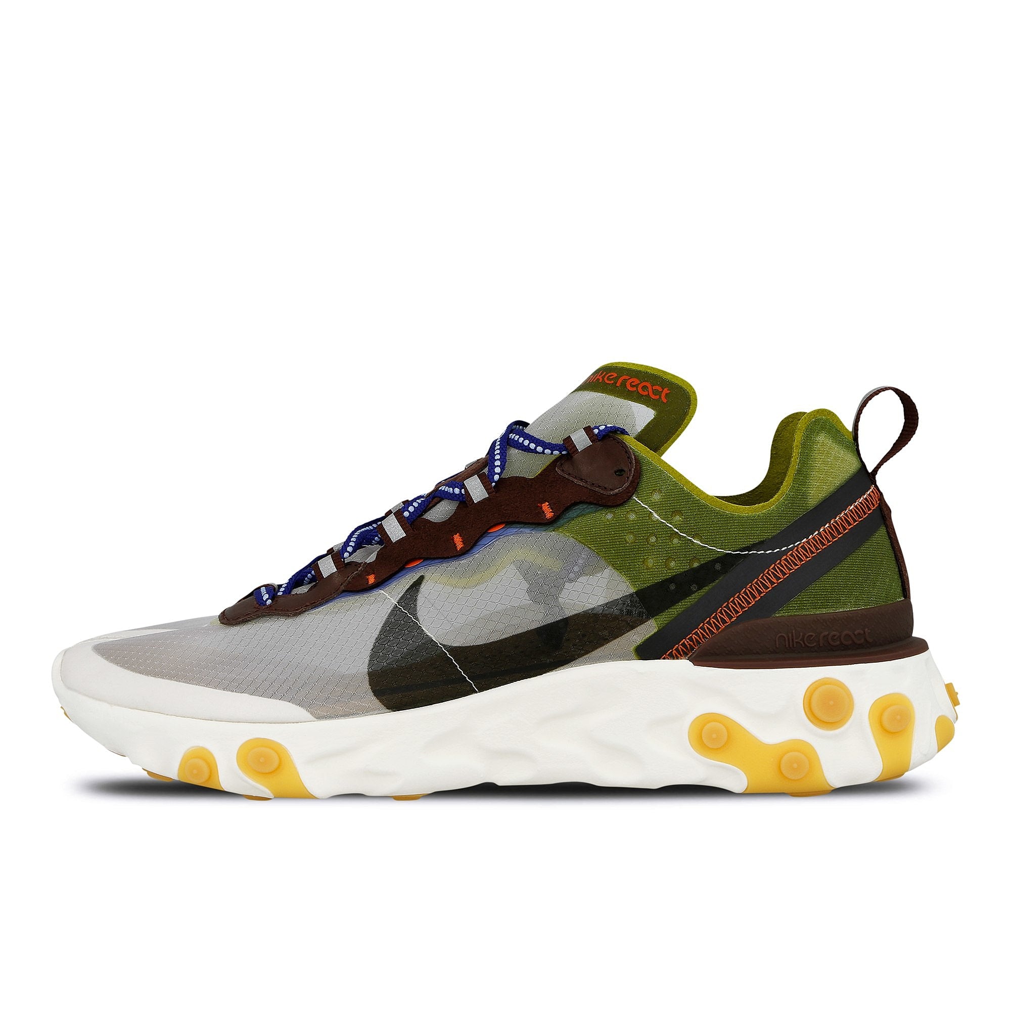 Nike react element 87 Moss-Black - El Dorado - Deep Royal Blue Sneakers AQ1090 300 | Overkill