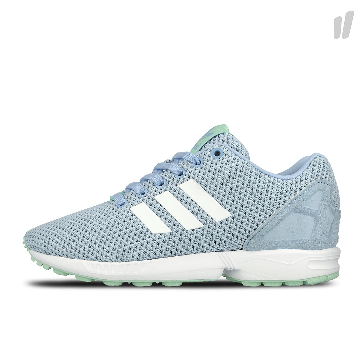 adidas wmns zx flux Clear Sky-Running White-Frozen Green Sneakers AQ3068 | Overkill