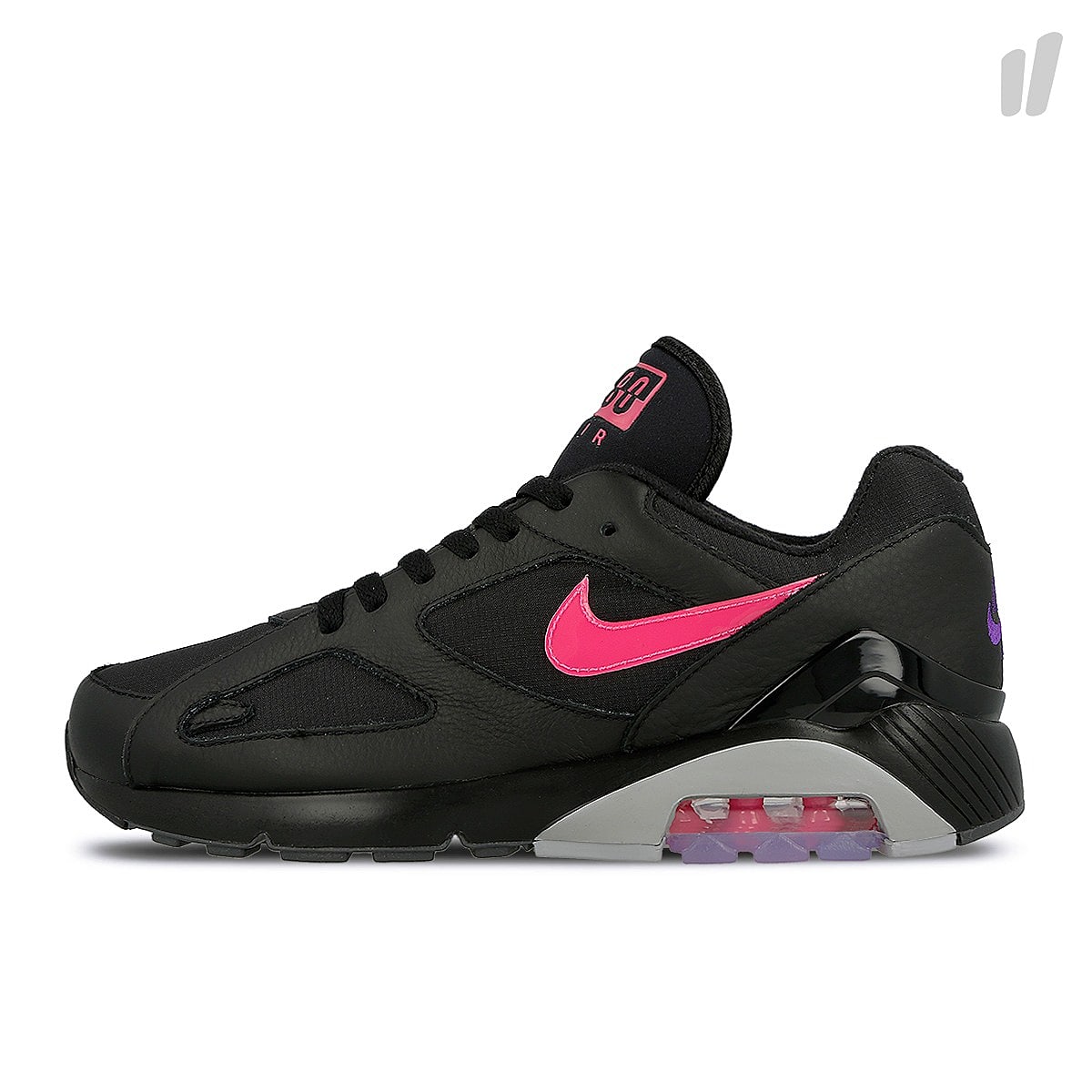 Nike air max 180 Black-Pink Blast - Wolf Grey Low Top Sneakers AQ9974 001 | Overkill