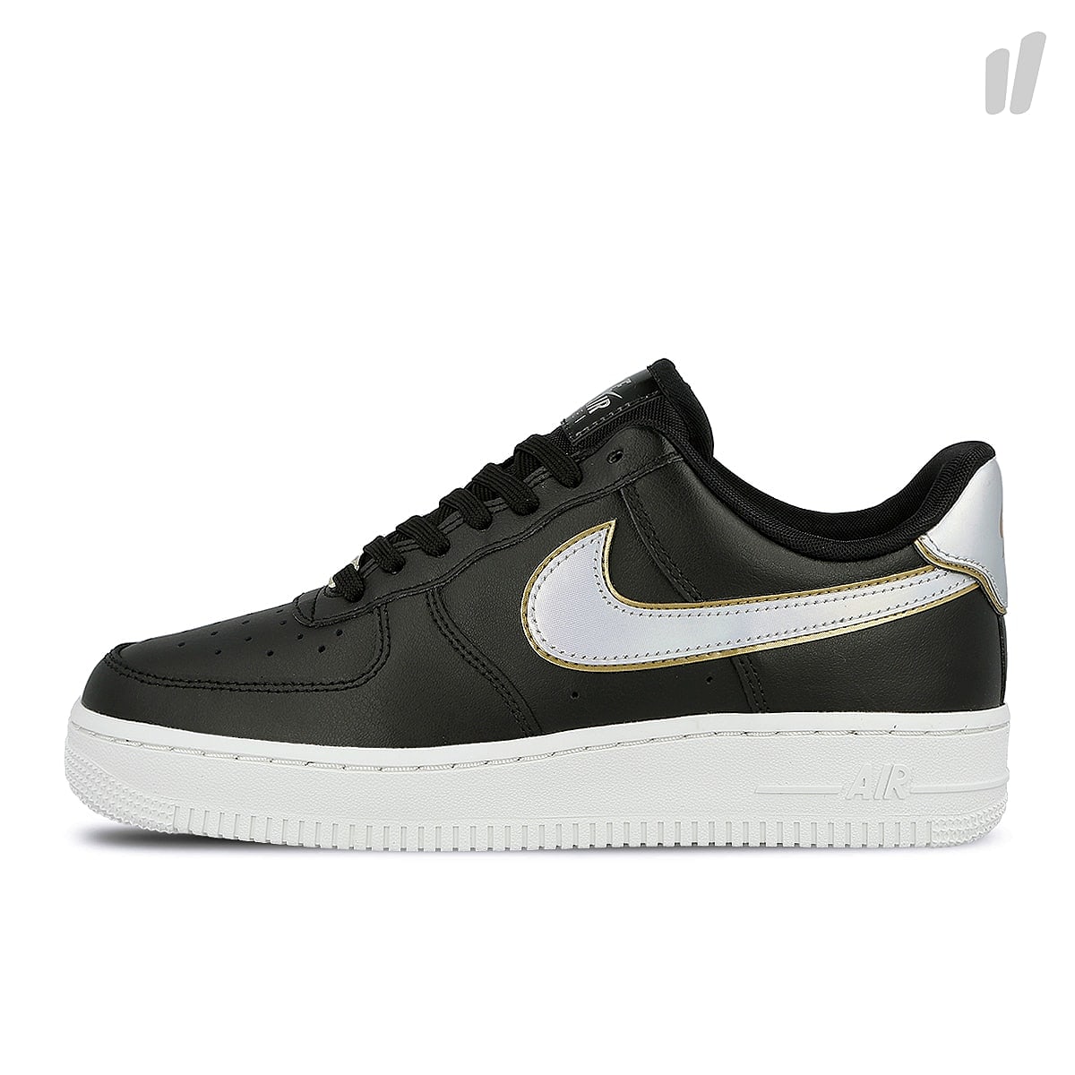 Nike wmns air force 1 `07 metallic Black-Metallic Platinum - Summit White Low Top Sneakers AR0642 002 | Overkill