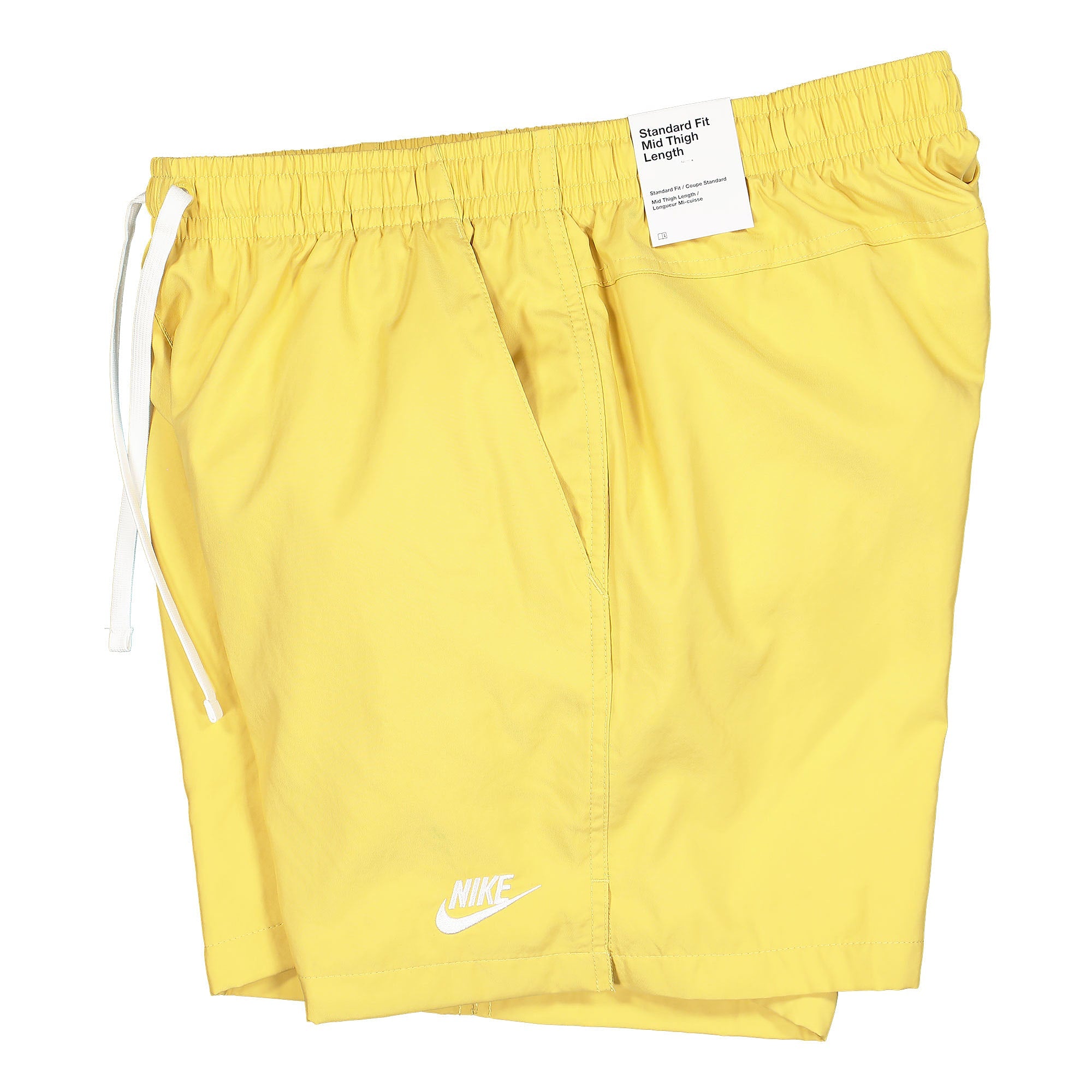 Nike NSW Woven Flow Shorts Saturn Gold / White Shorts Close-up | Overkill